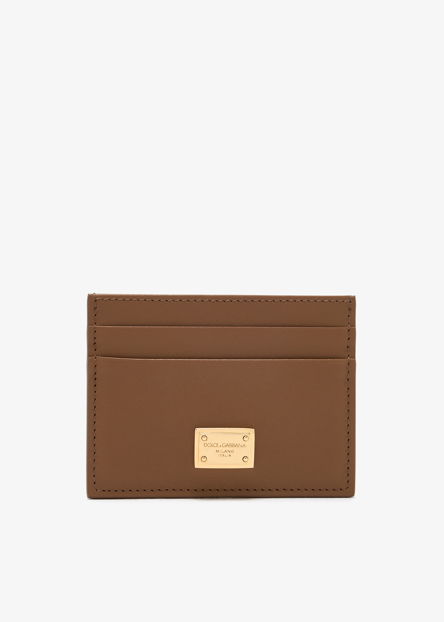 

Plongé calfskin card holder, Brown