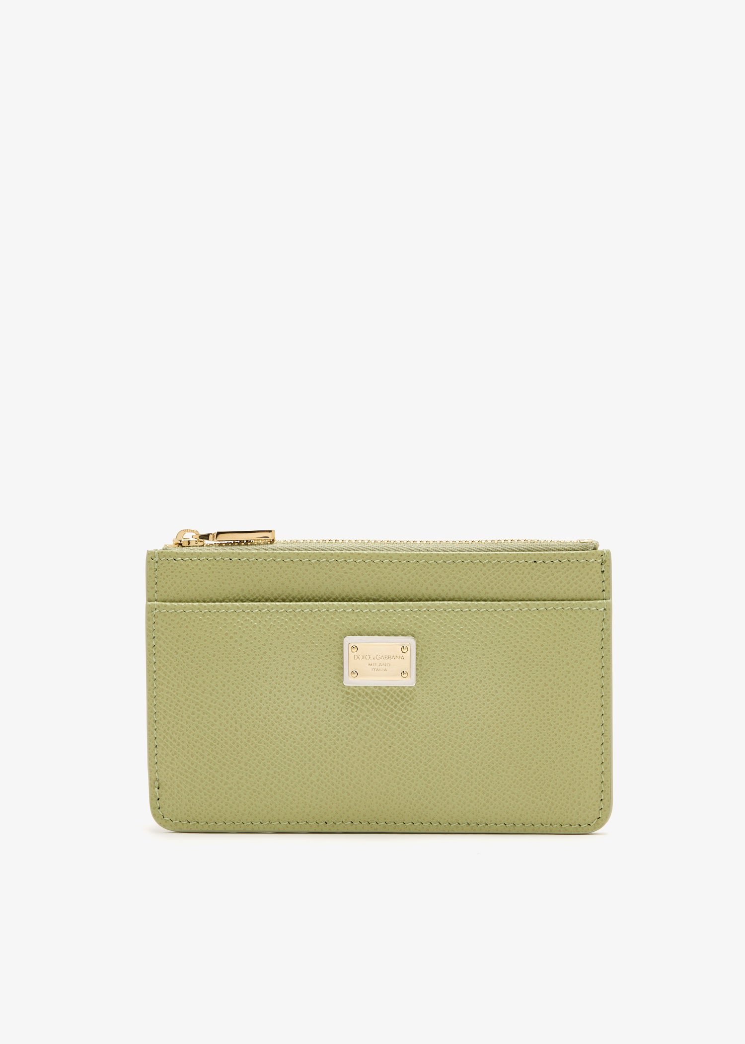 

Dauphine leather card holder, Green