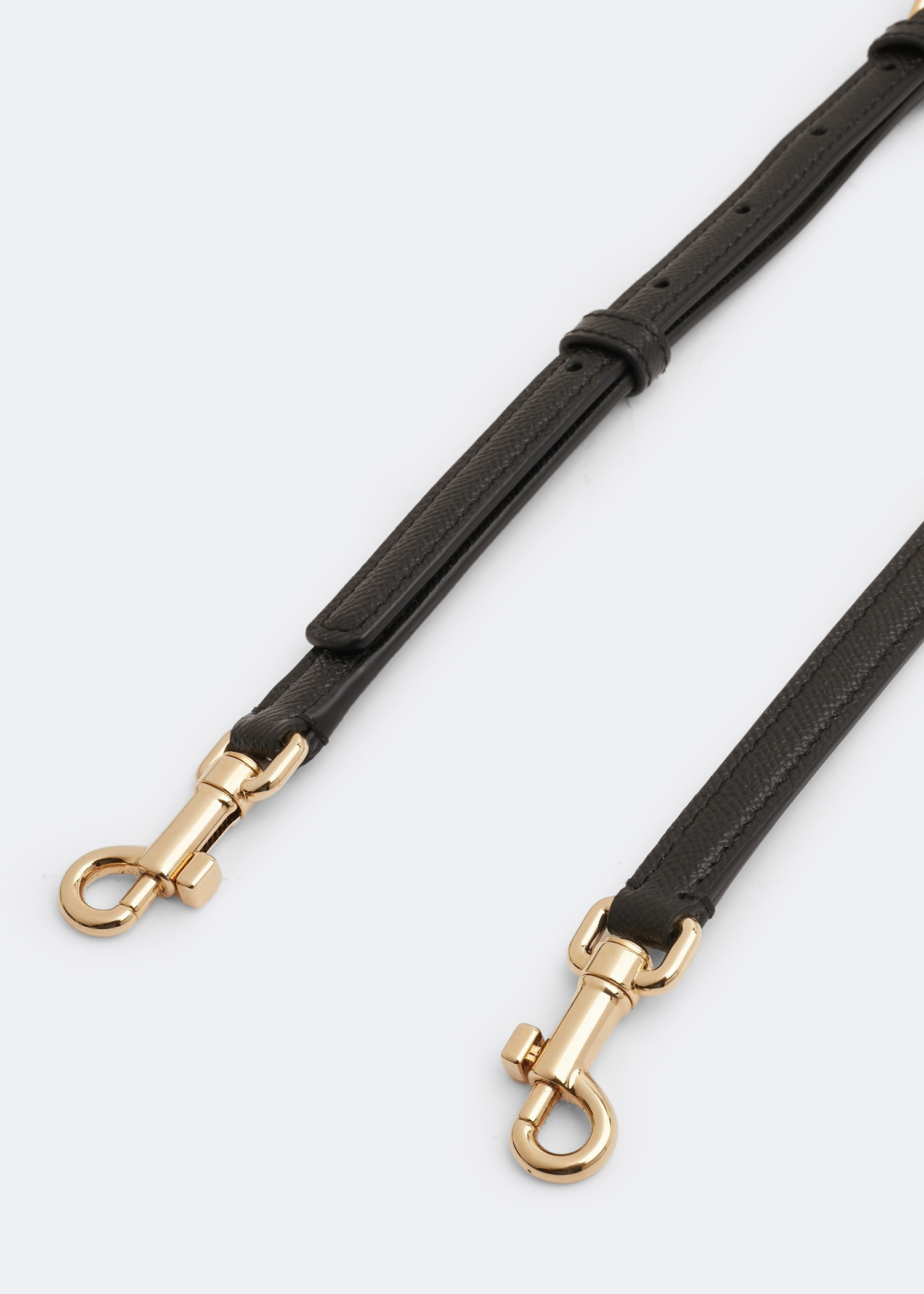 

Leather shoulder strap, Black