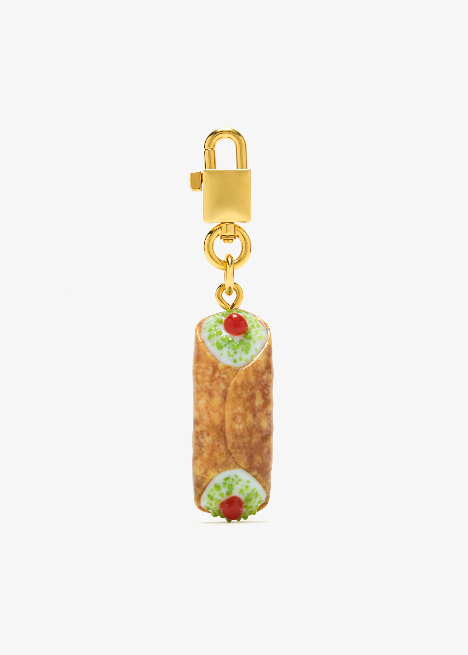 

Sicily Cannolo keychain bag charm, Multicolored