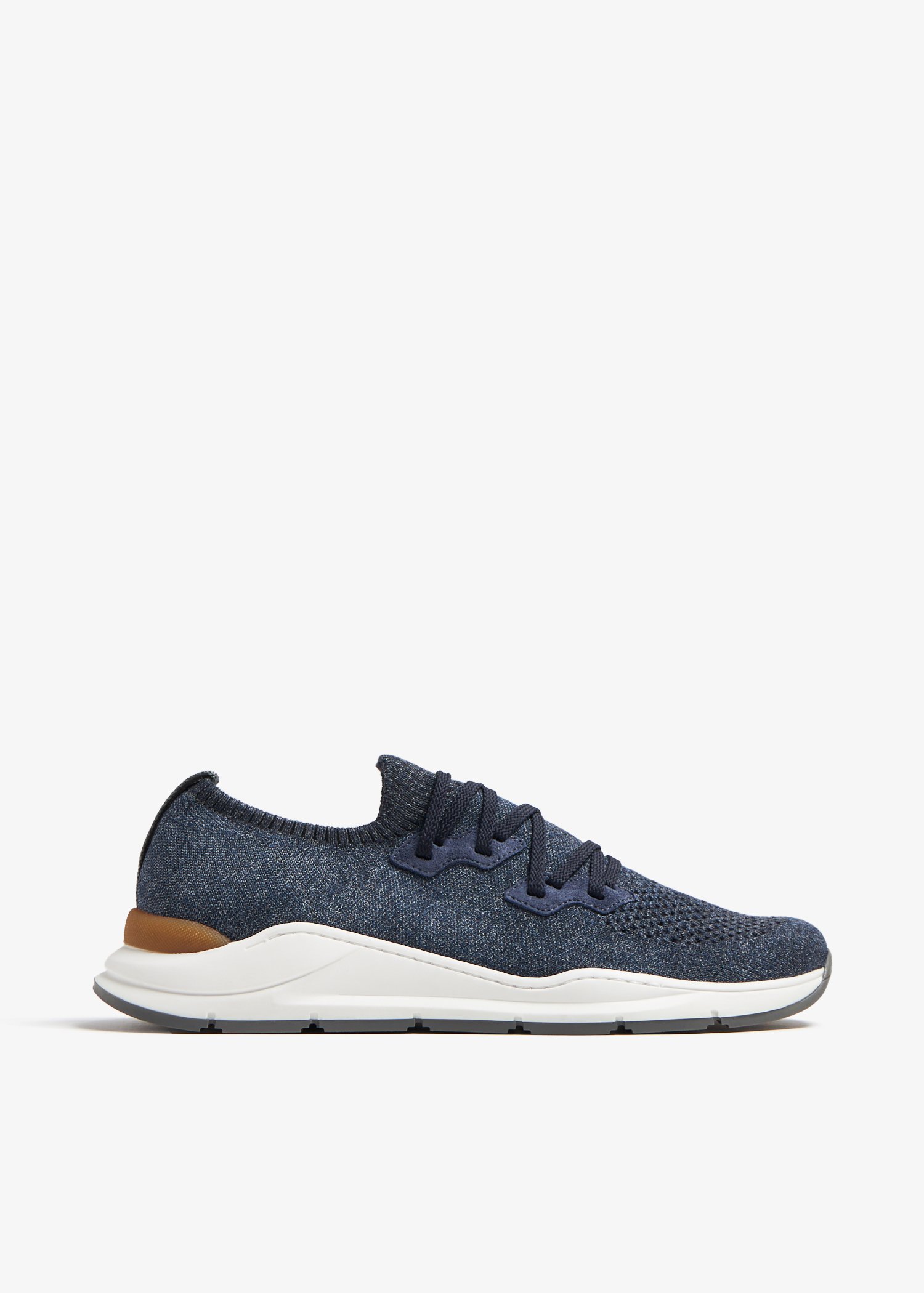 

Cotton chiné knit sneakers, Blue