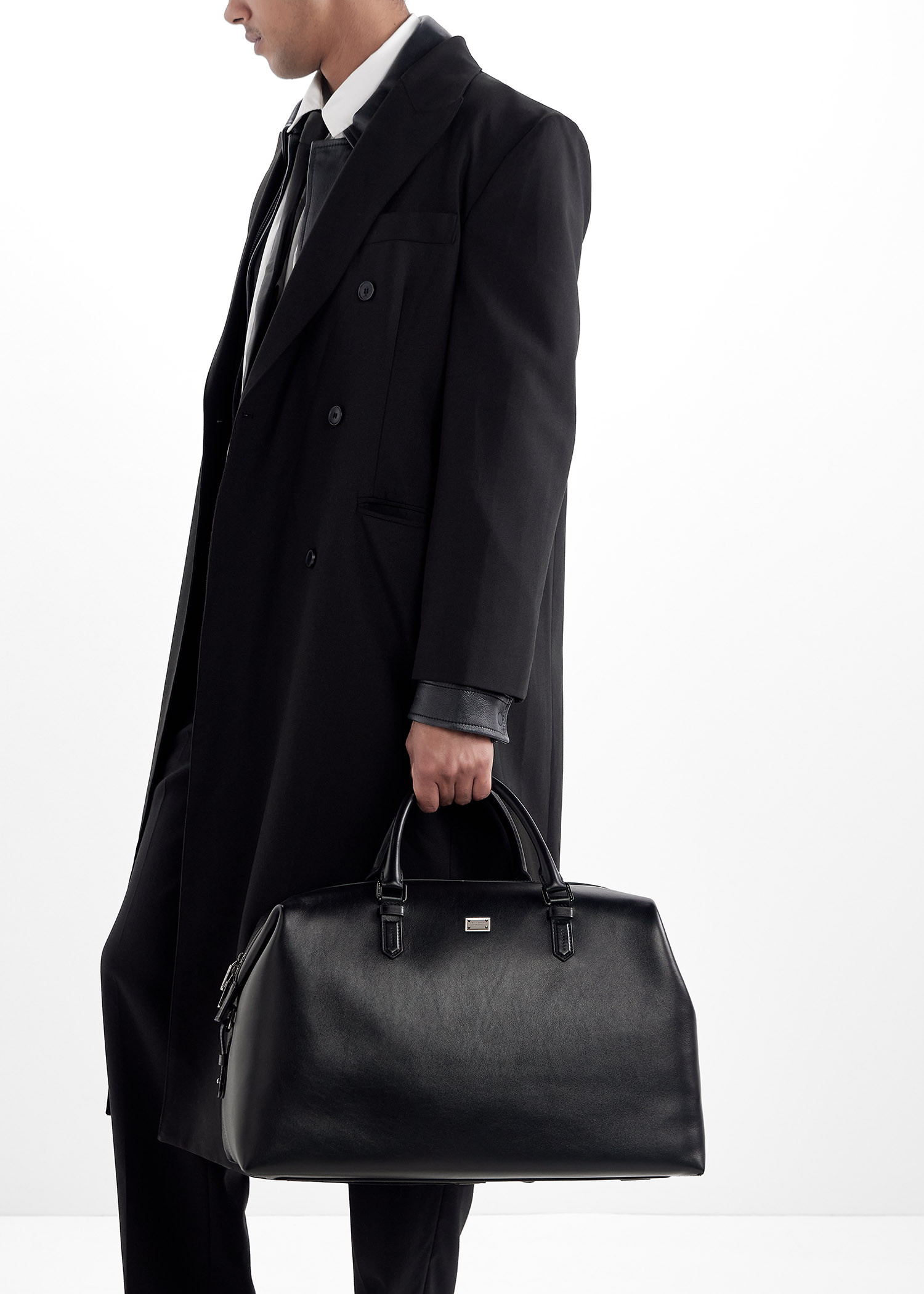 

Calfskin duffel bag, Black