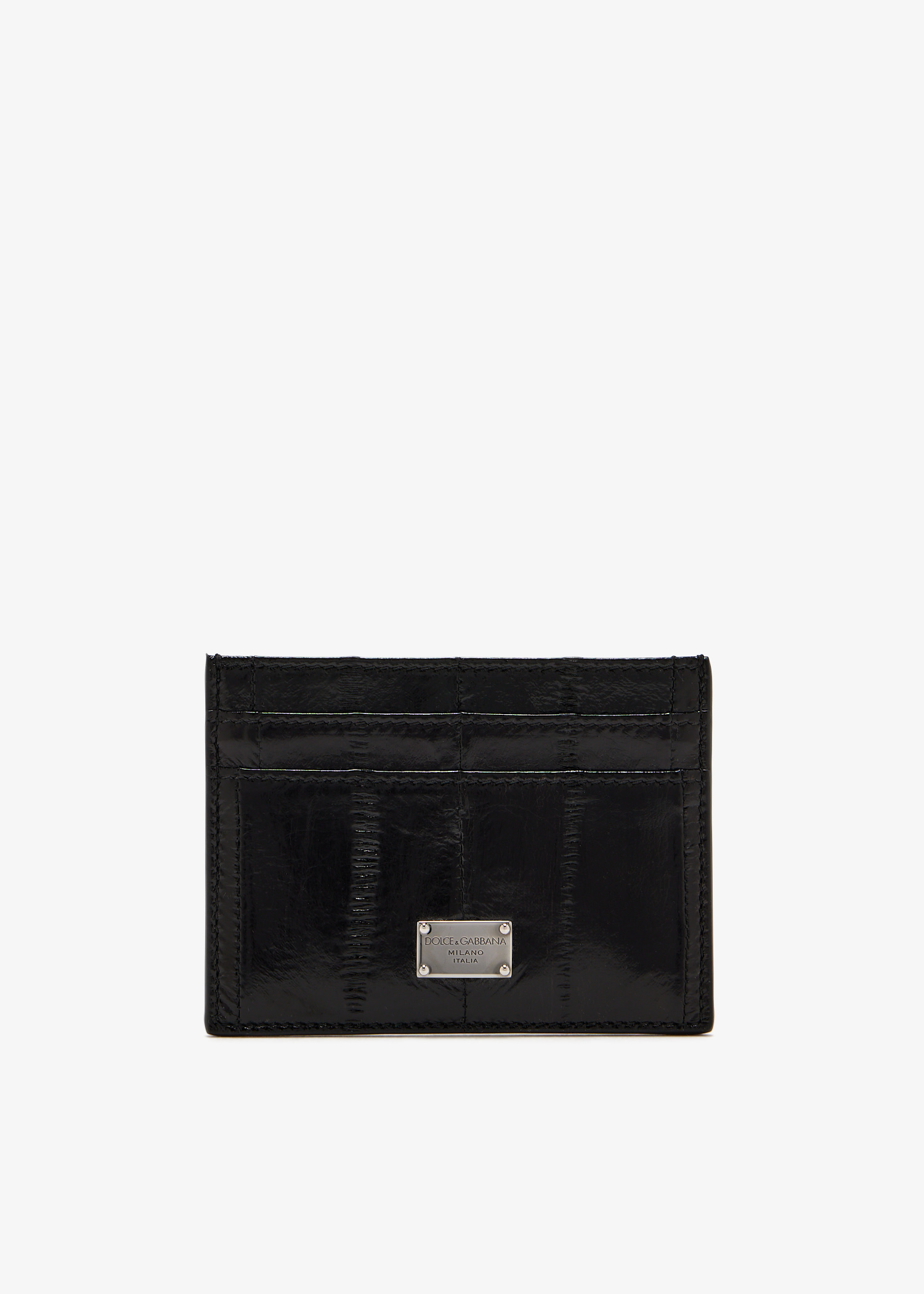 

Eel skin logo cardholder, Black