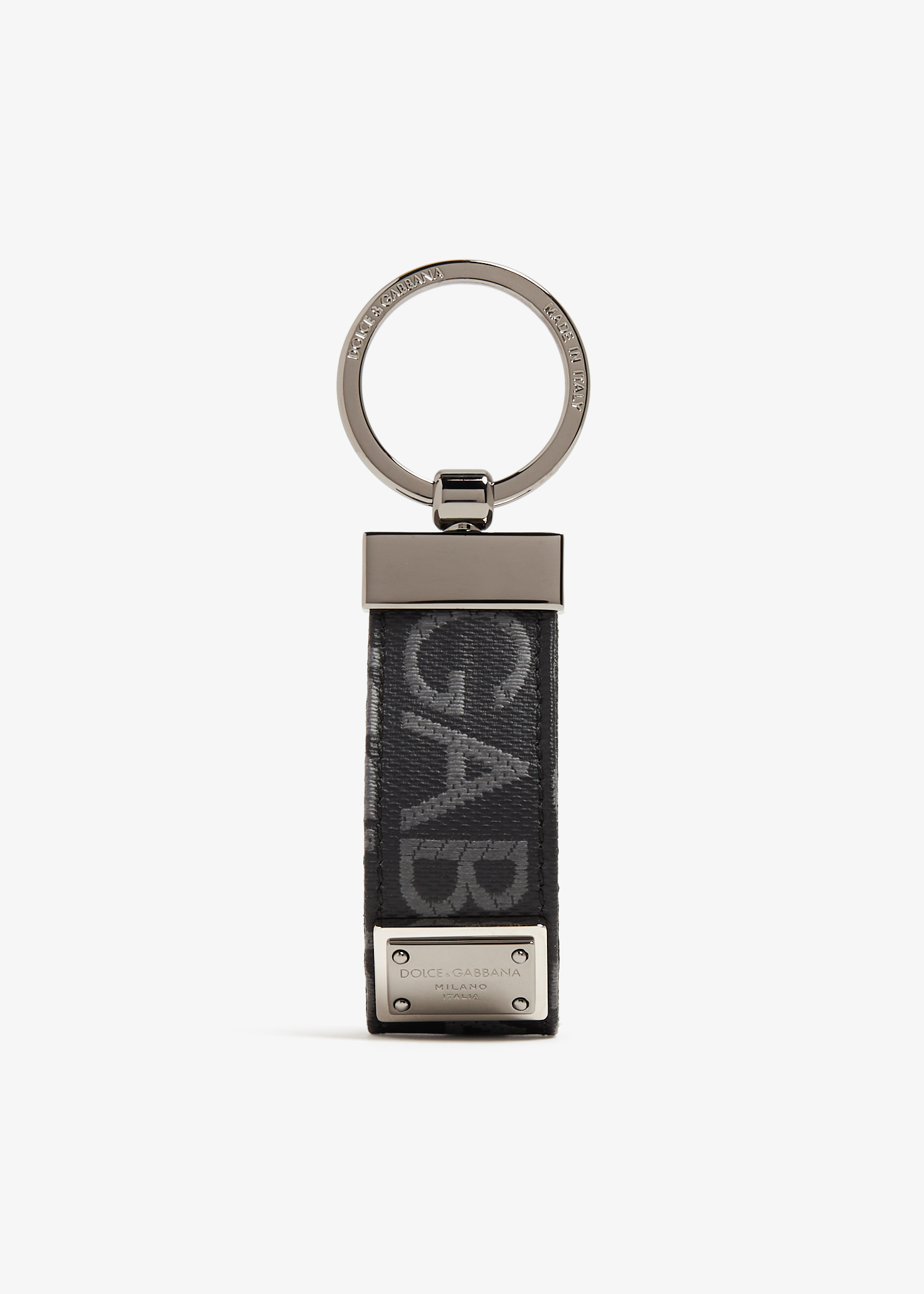 

Coated jacquard keychain, Grey