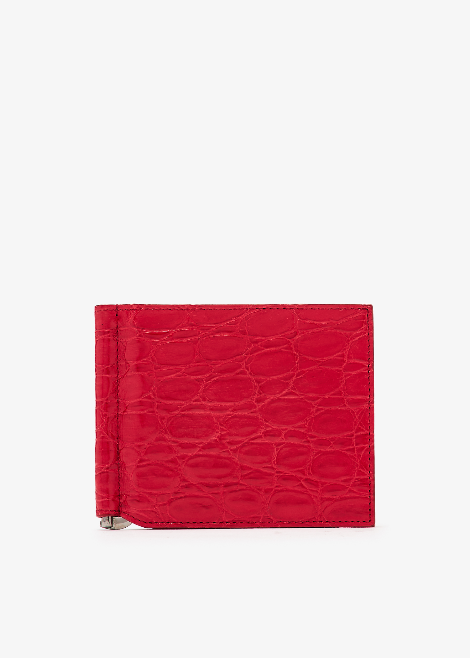 

Crocodile skin bifold wallet, Red