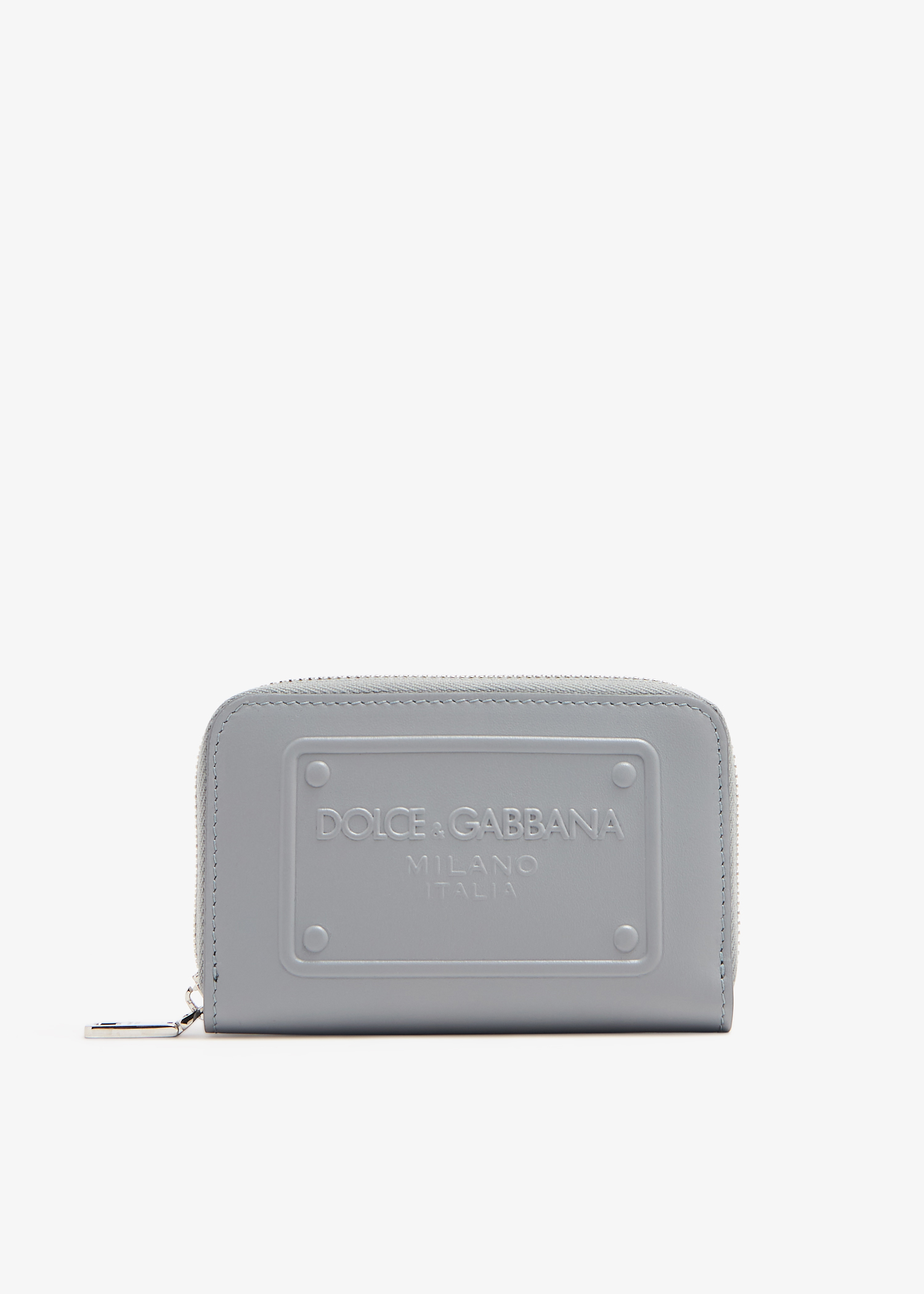 

Raised logo small zip-around wallet, Grey