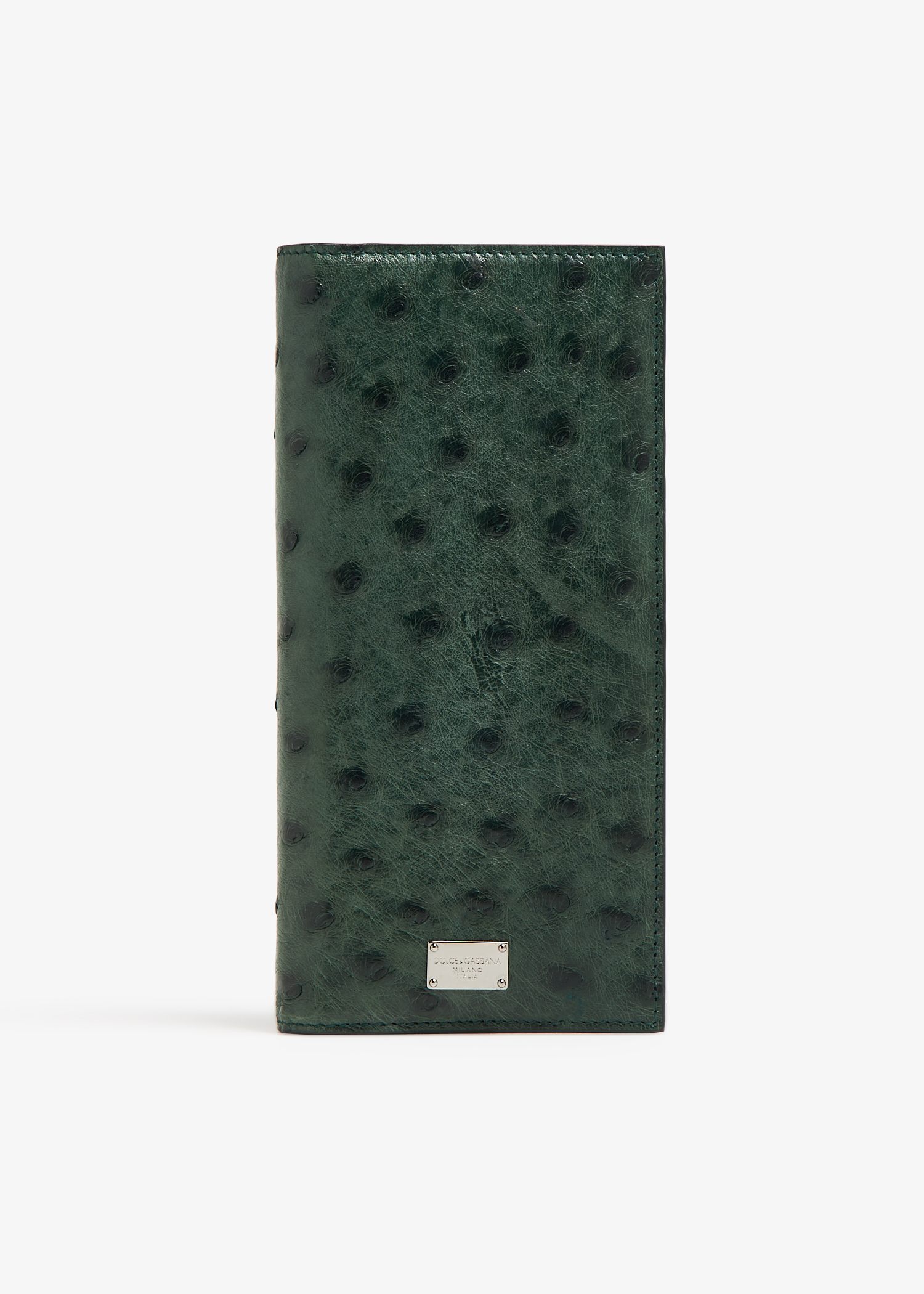 

Ostrich leather continental wallet, Green