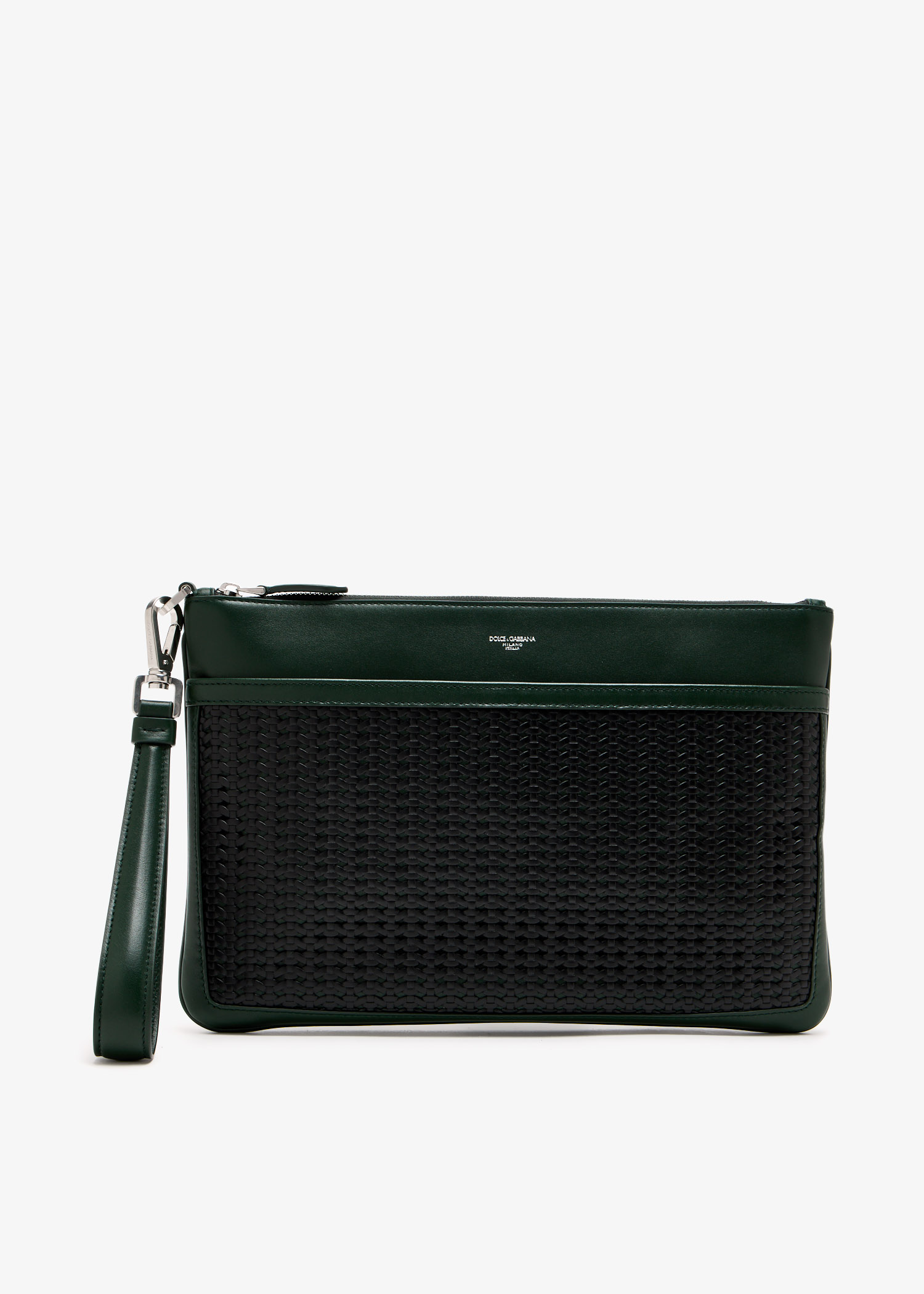 

Plongé woven calfskin necessaire, Green