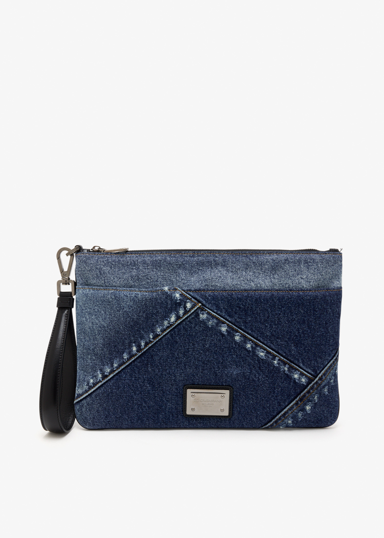 

Denim patchwork necessaire, Blue
