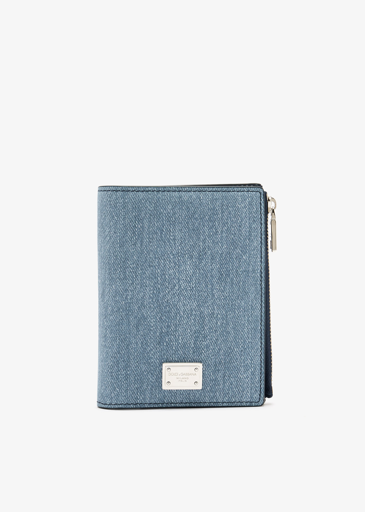 

Denim bi-fold wallet, Blue