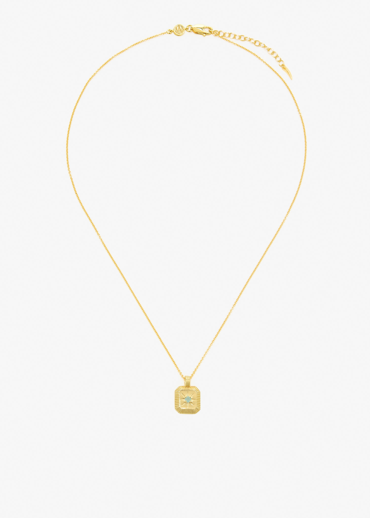 

March Birthstone pendant necklace, Gold