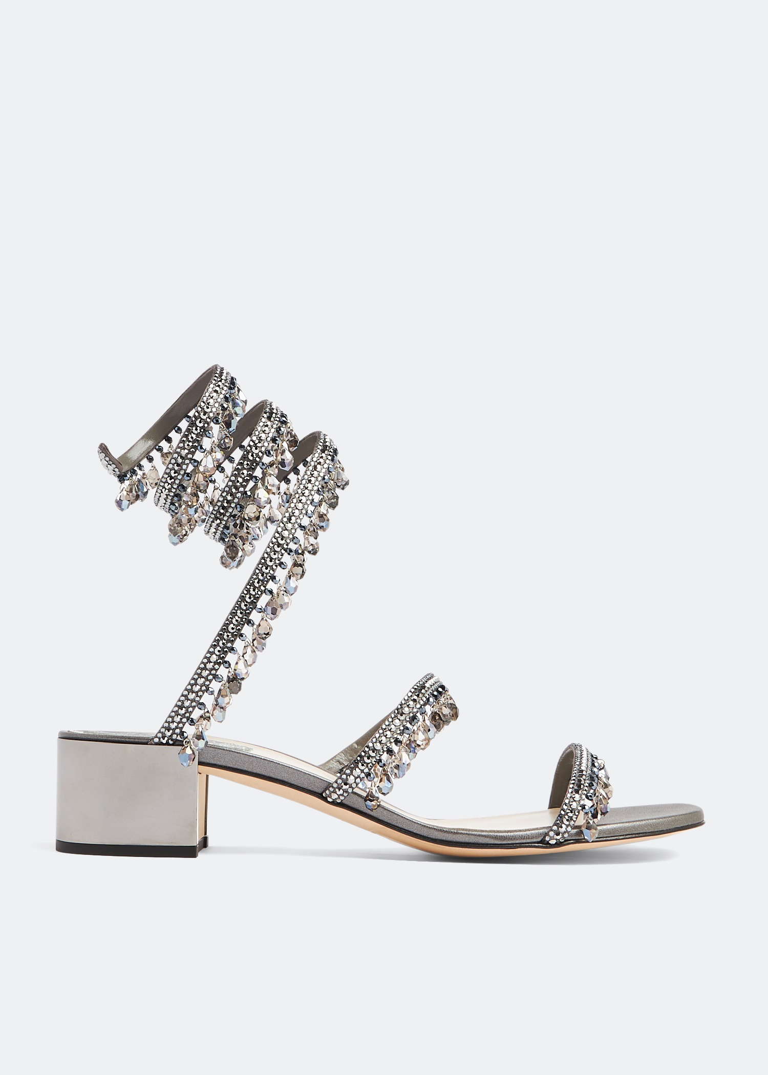 

Chandelier crystal sandals, Grey