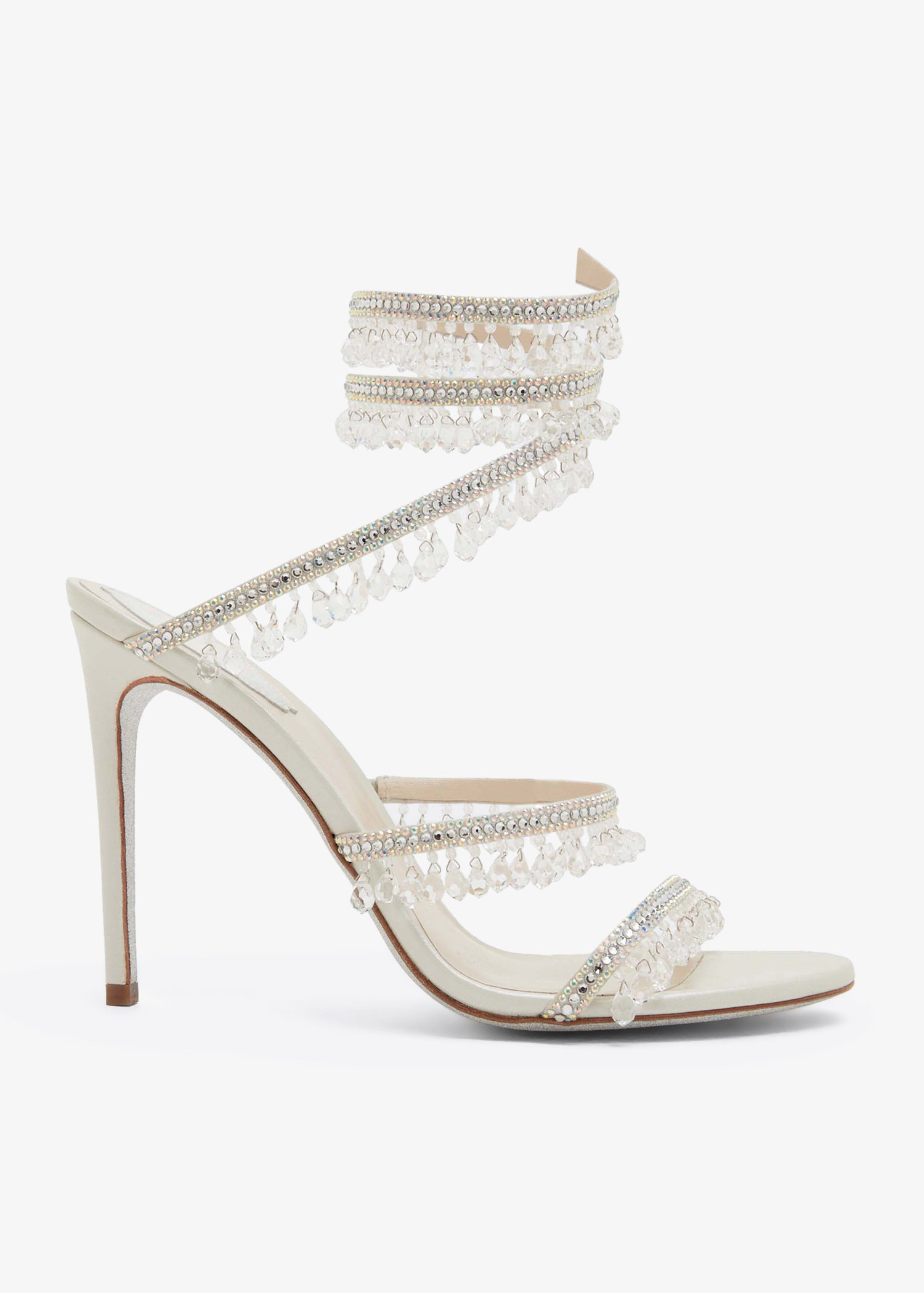 

Chandelier crystal sandals, White