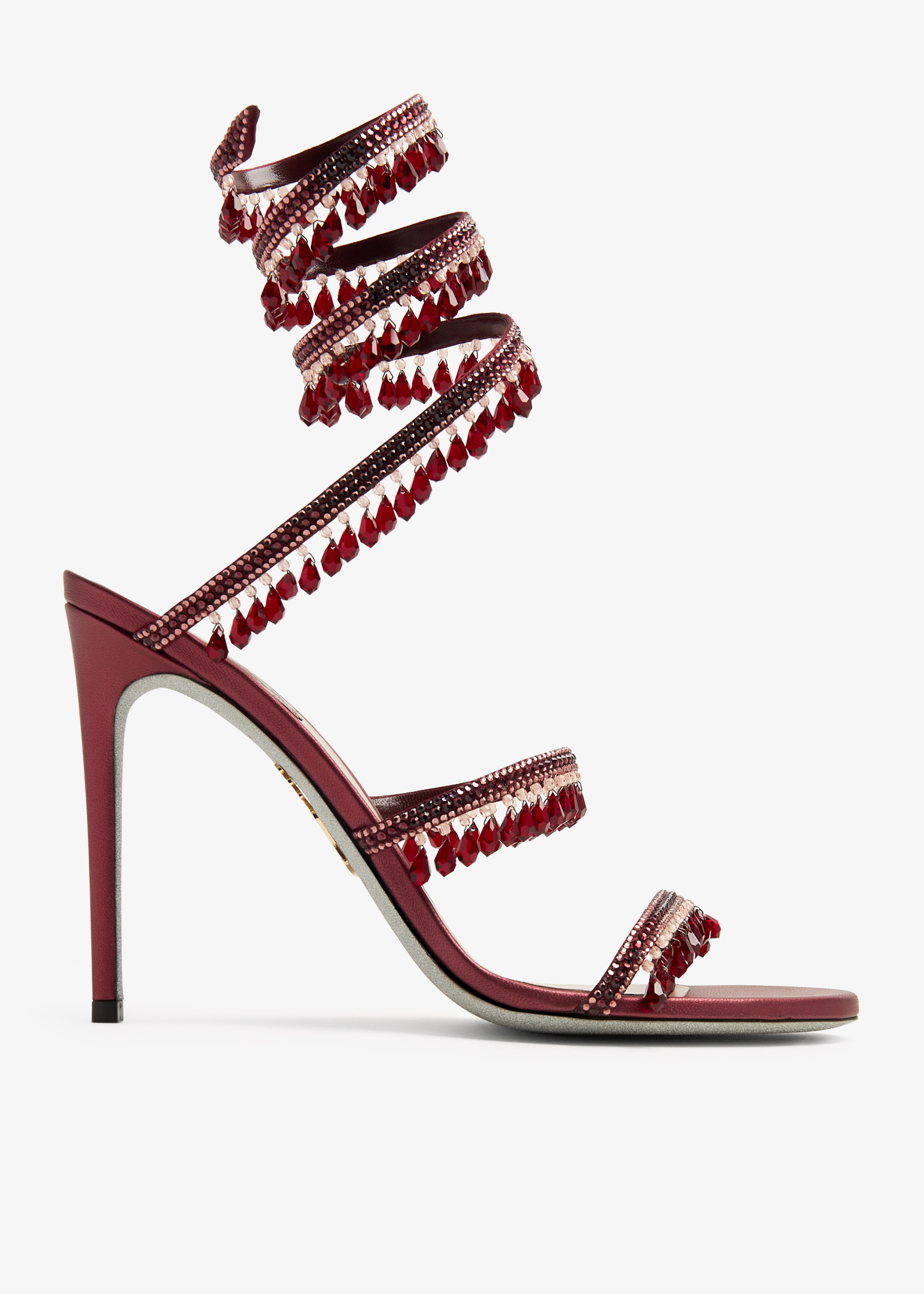 Rene Caovilla Cleo crystal embellished sandals for Women Red in Qatar Level Shoes