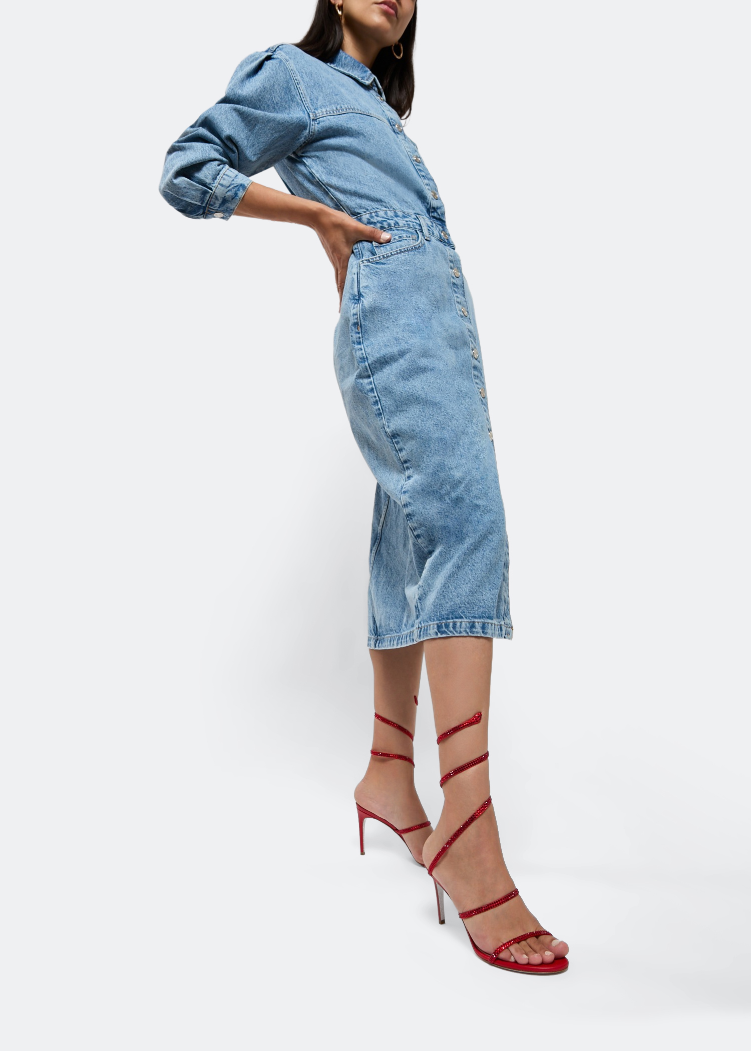

Cleo crystal-embellished sandals, Red