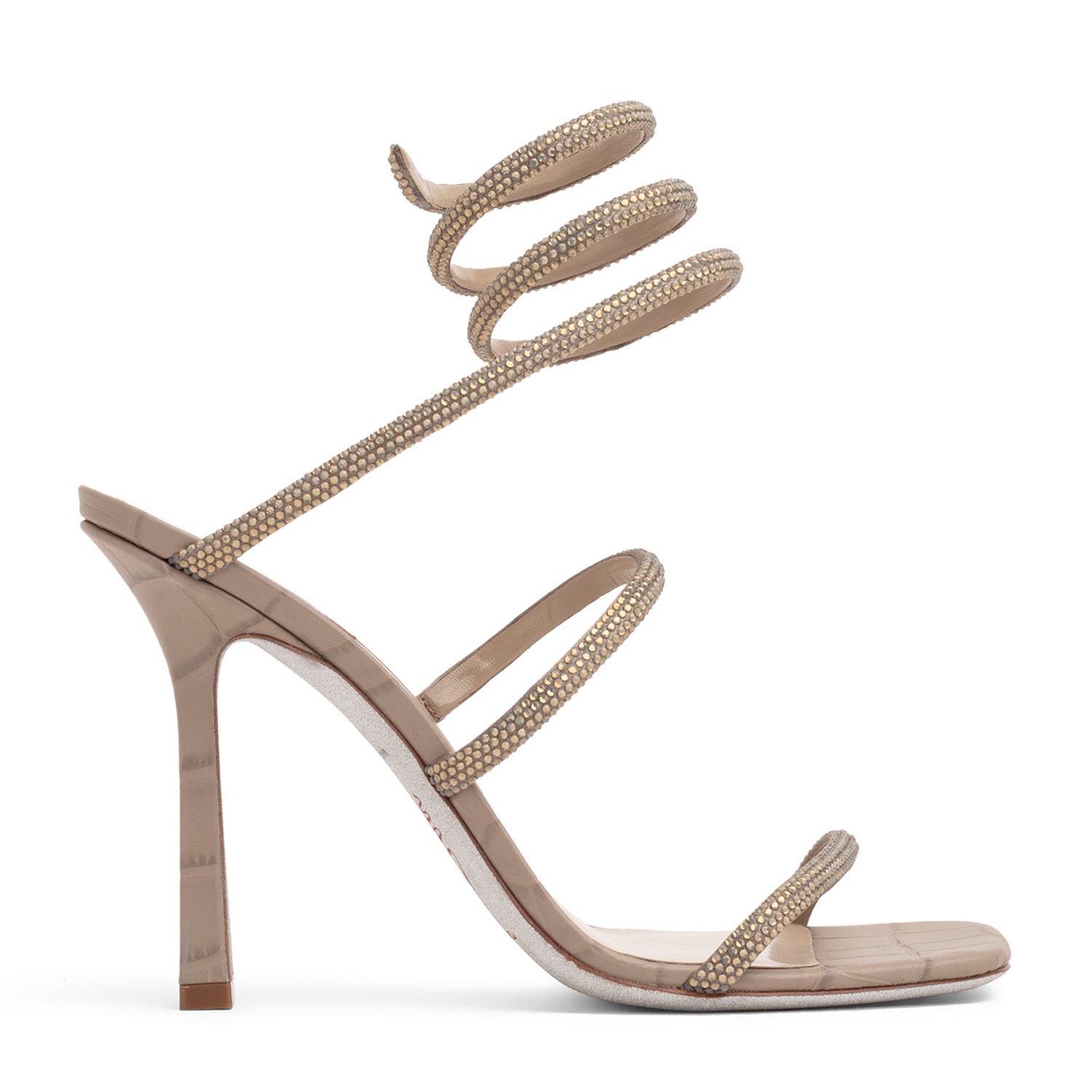 

Crystal-embellished sandals, Beige