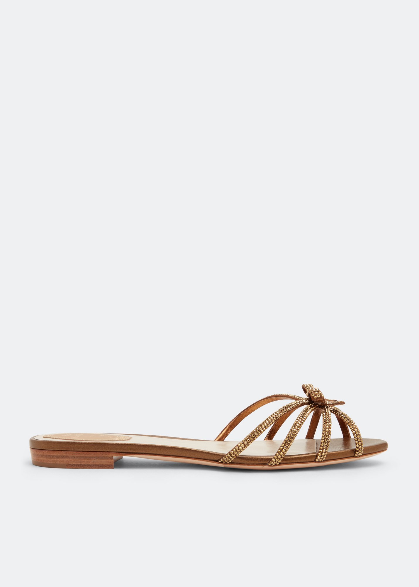 

Strass flat sandals, Brown