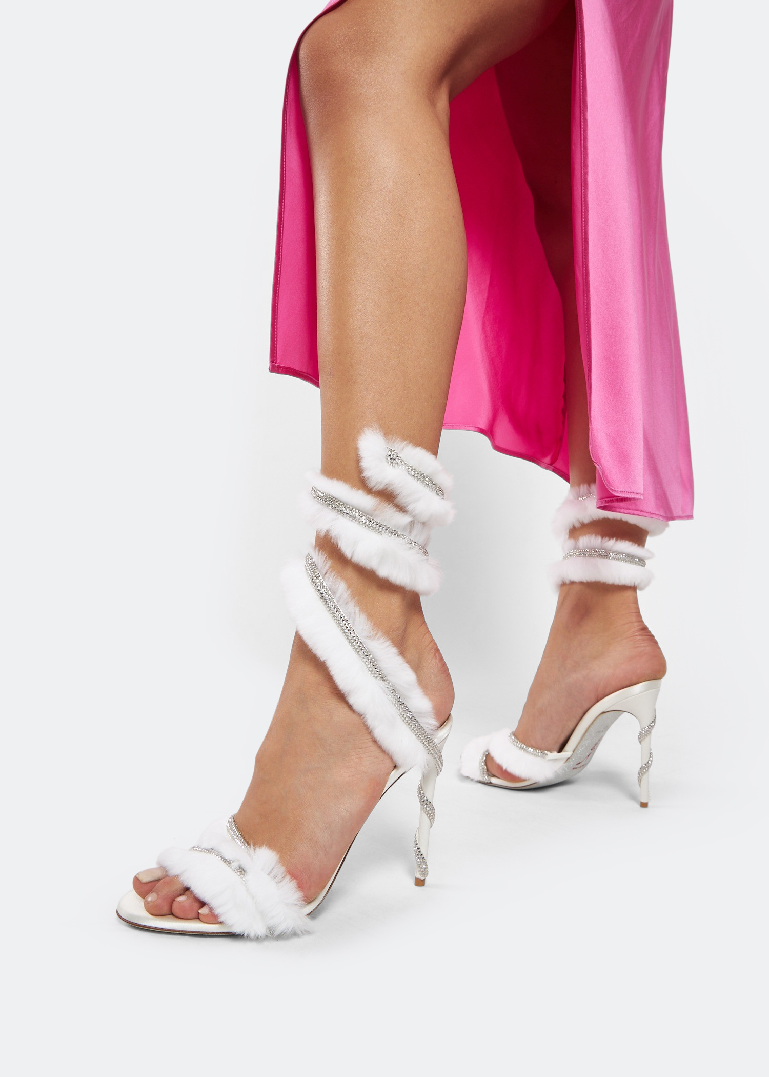 

Cleo crystal-embellished sandals, White