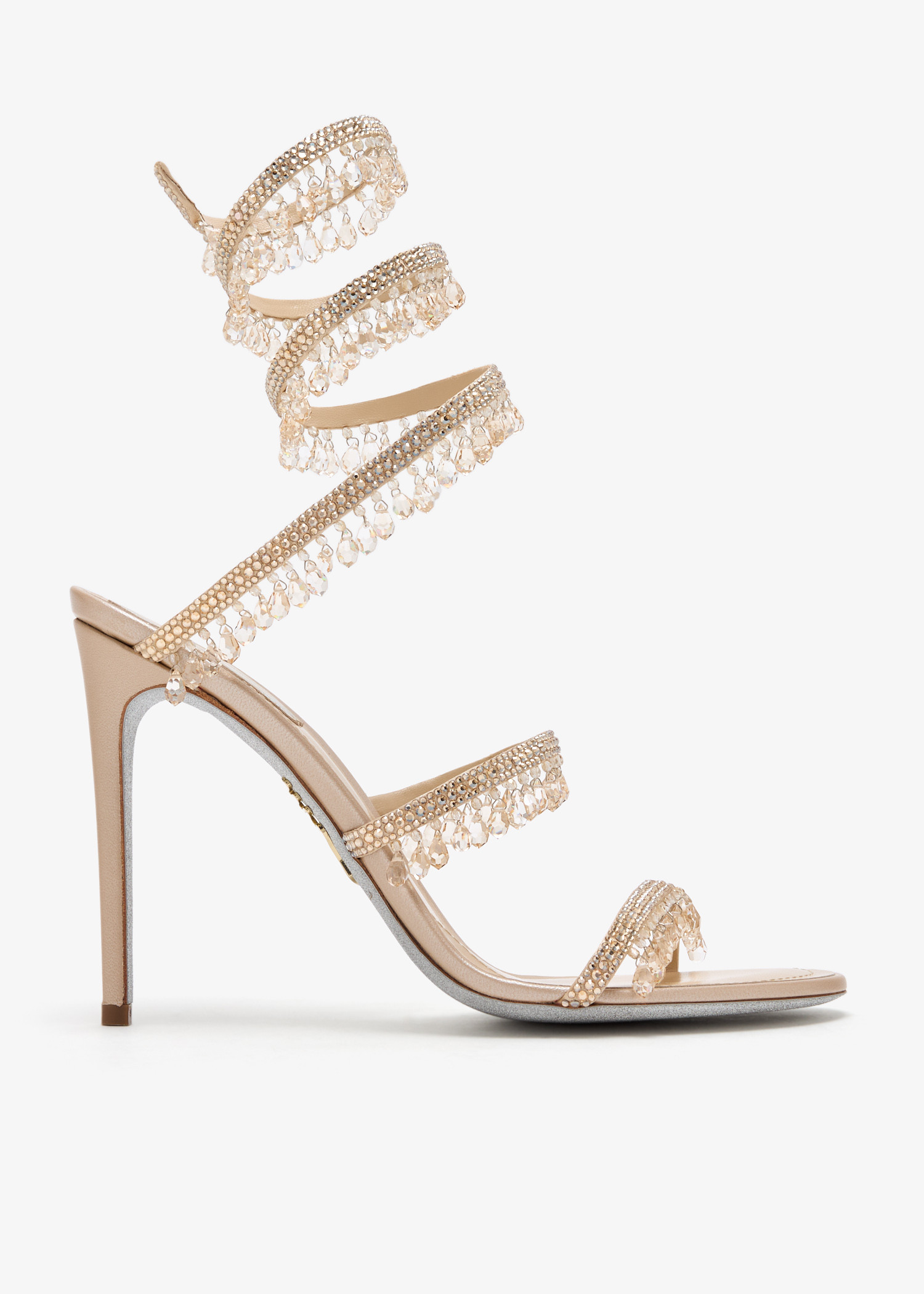 

Chandelier crystal sandals, Beige