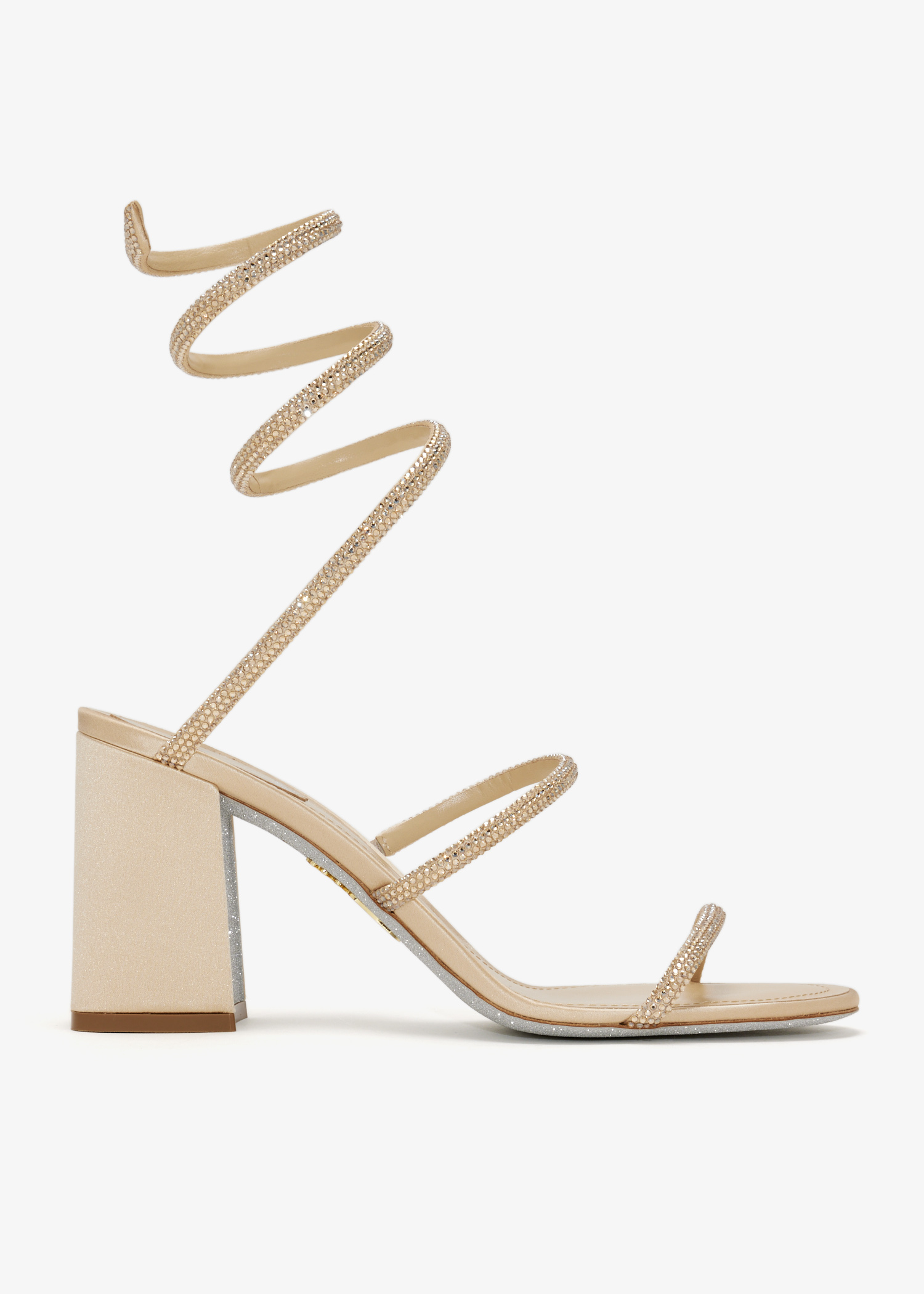 

Cleo crystal-embellished sandals, Beige