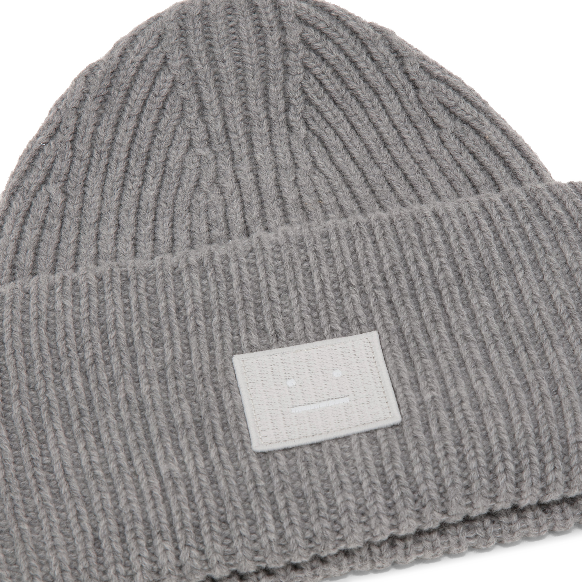 

Rib knit beanie hat, Grey