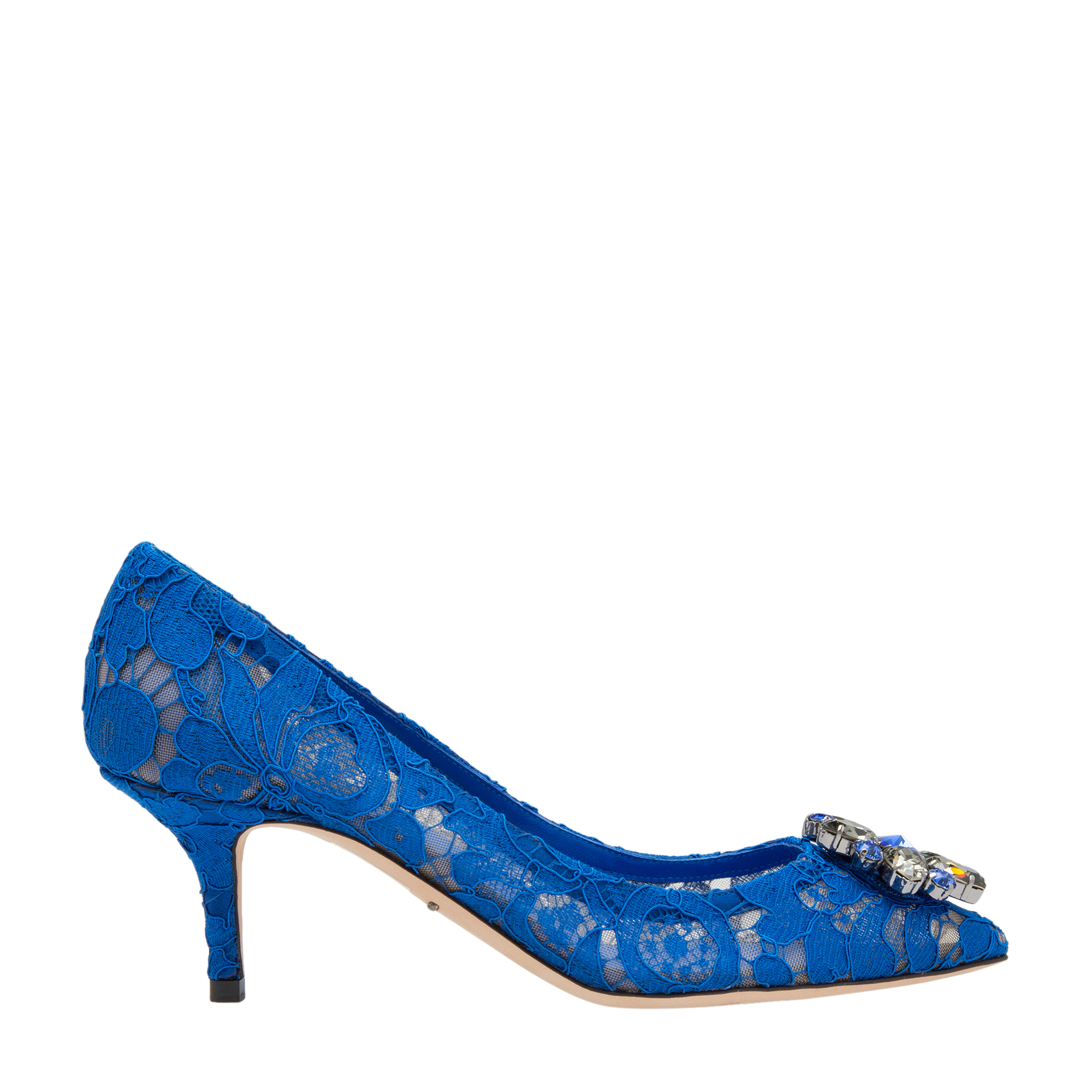 

Embellished lace pumps, Blue