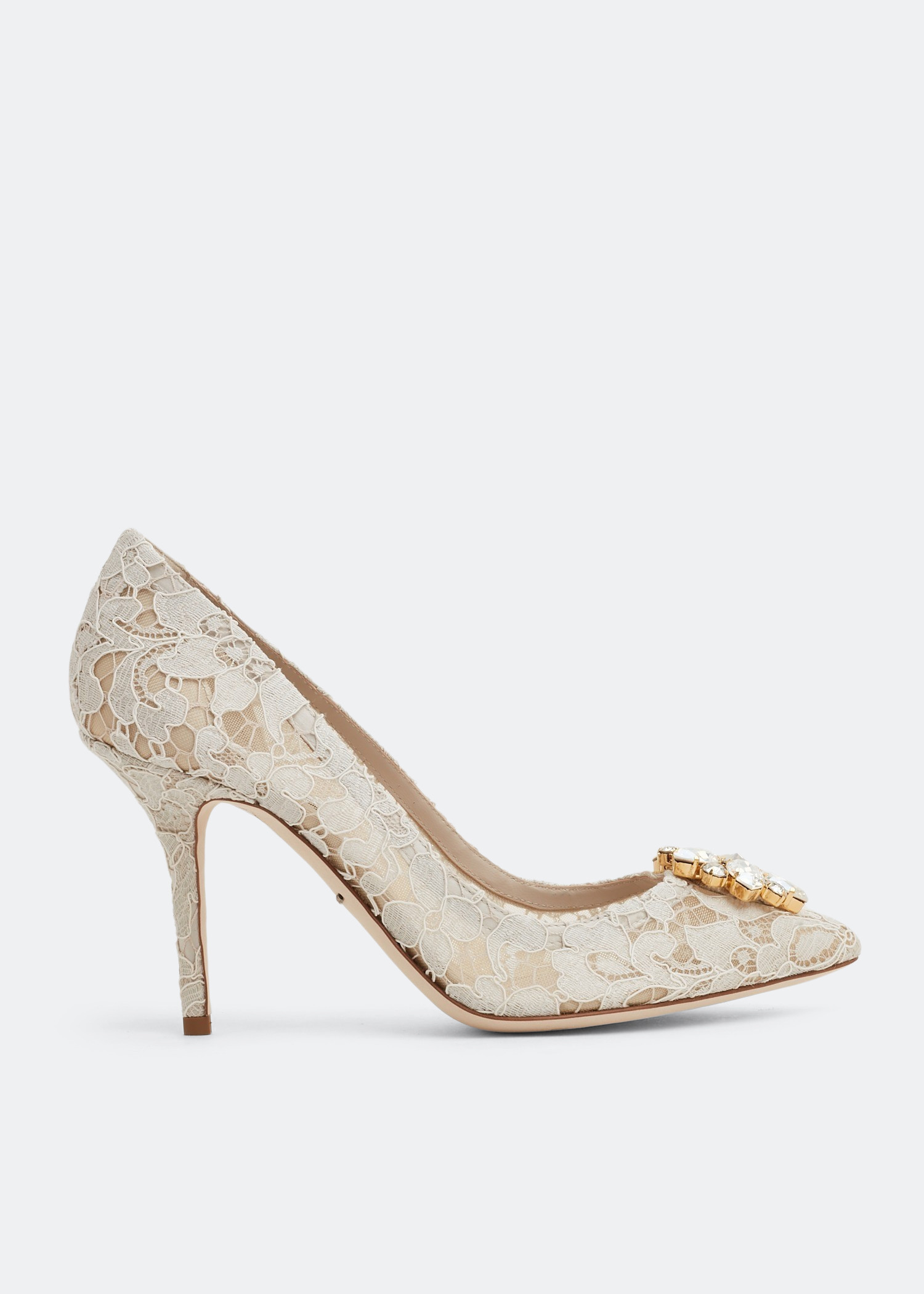 

Taormina lace pumps, White