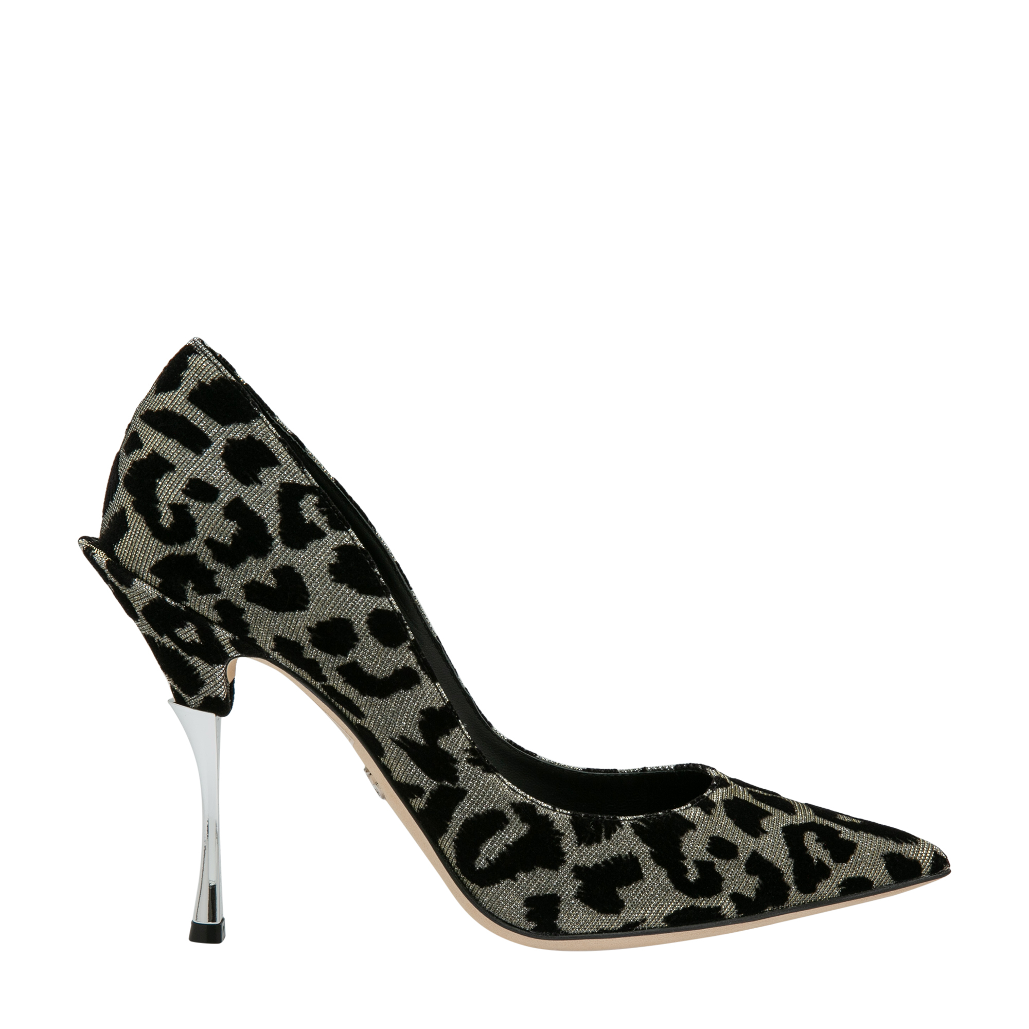 

Leopard-print pumps, Silver