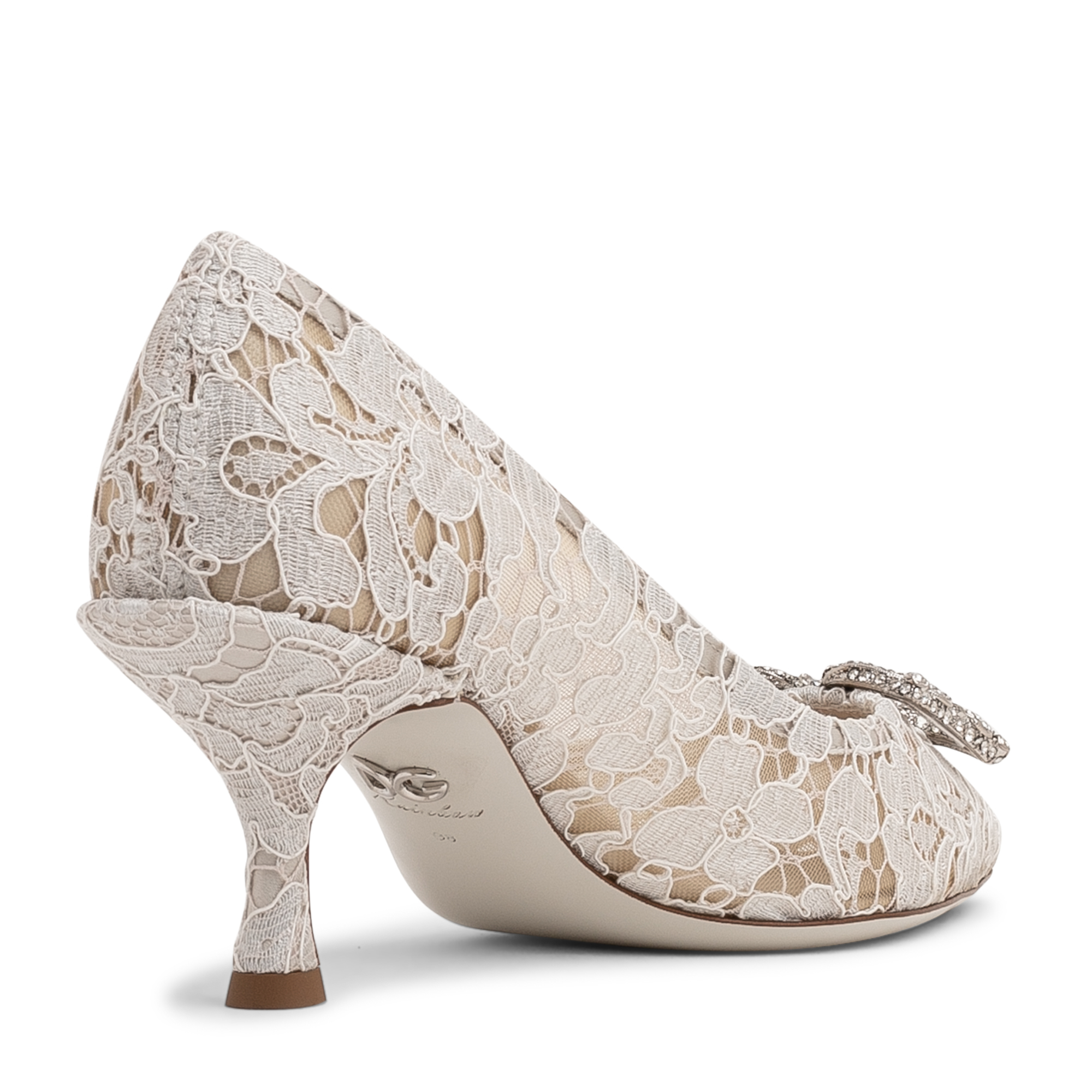 

Taormina lace pumps, White