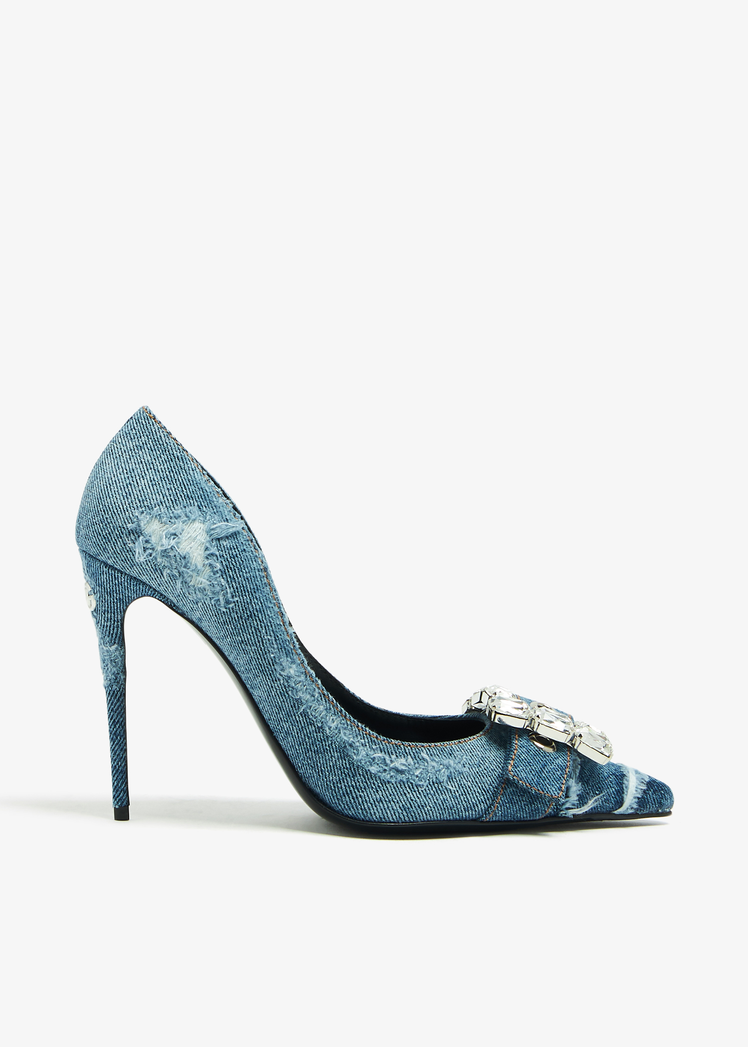 

Patchwork denim pumps, Blue