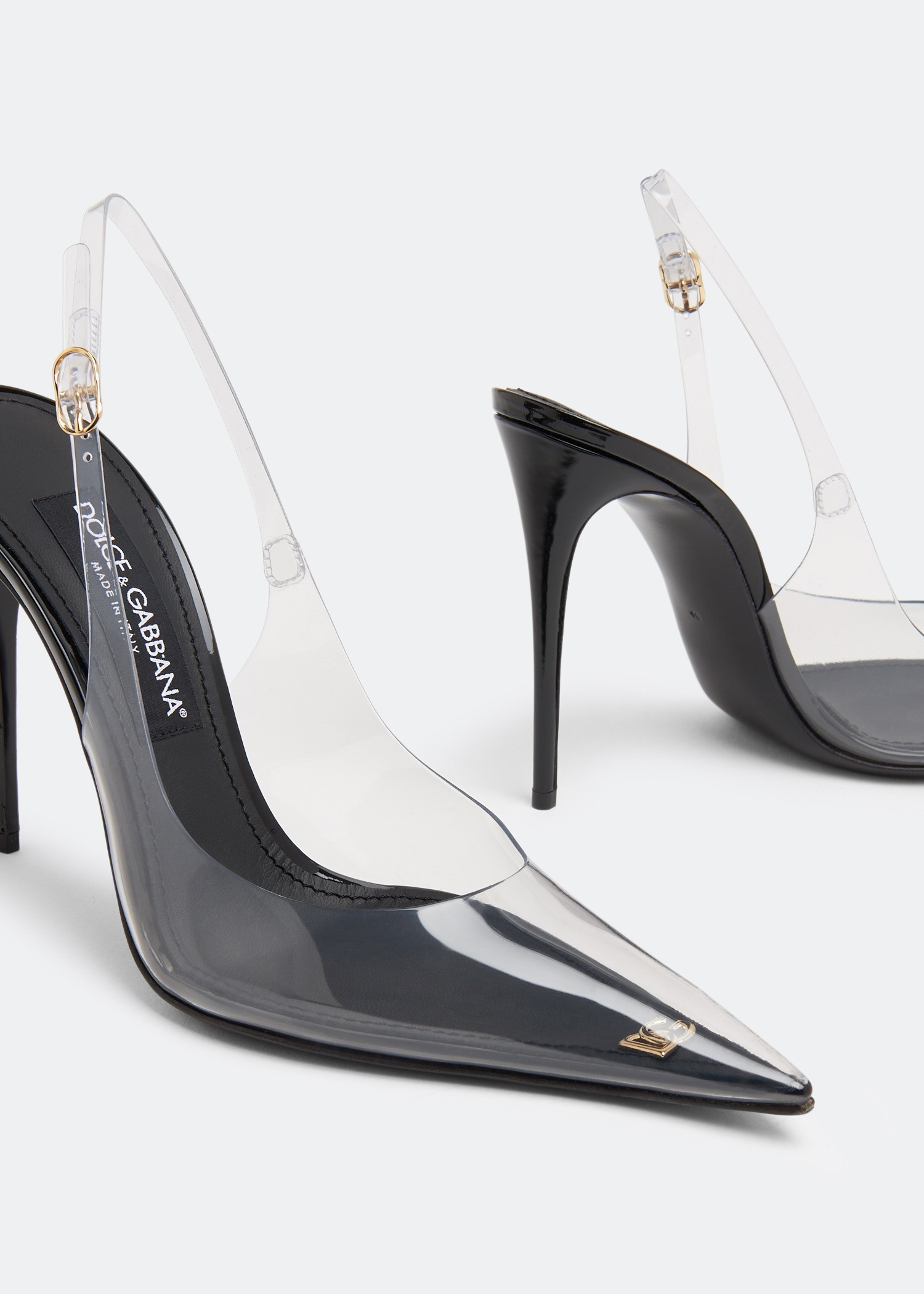 

PVC slingback pumps, Neutral