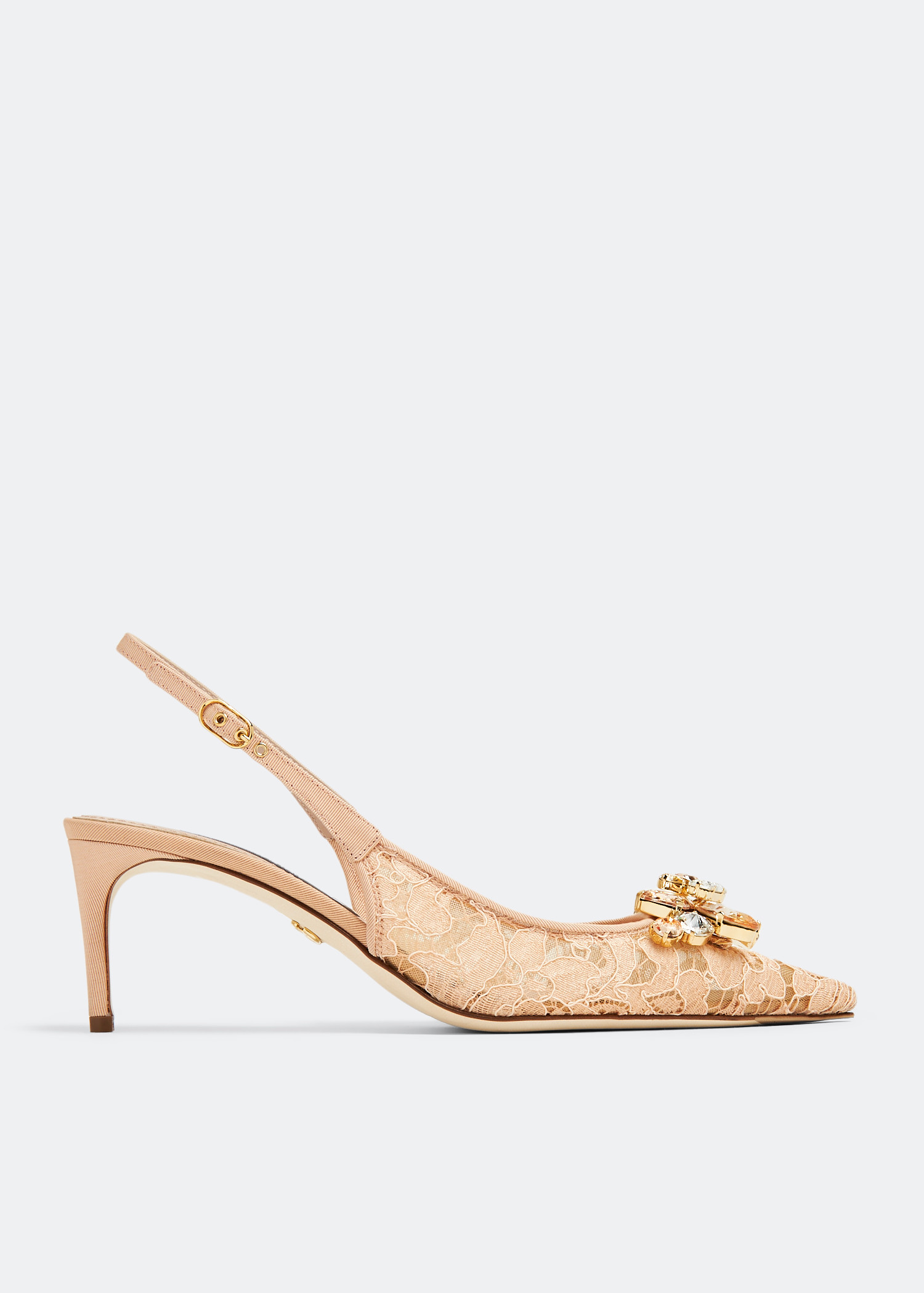 

Lace slingback pumps, Pink