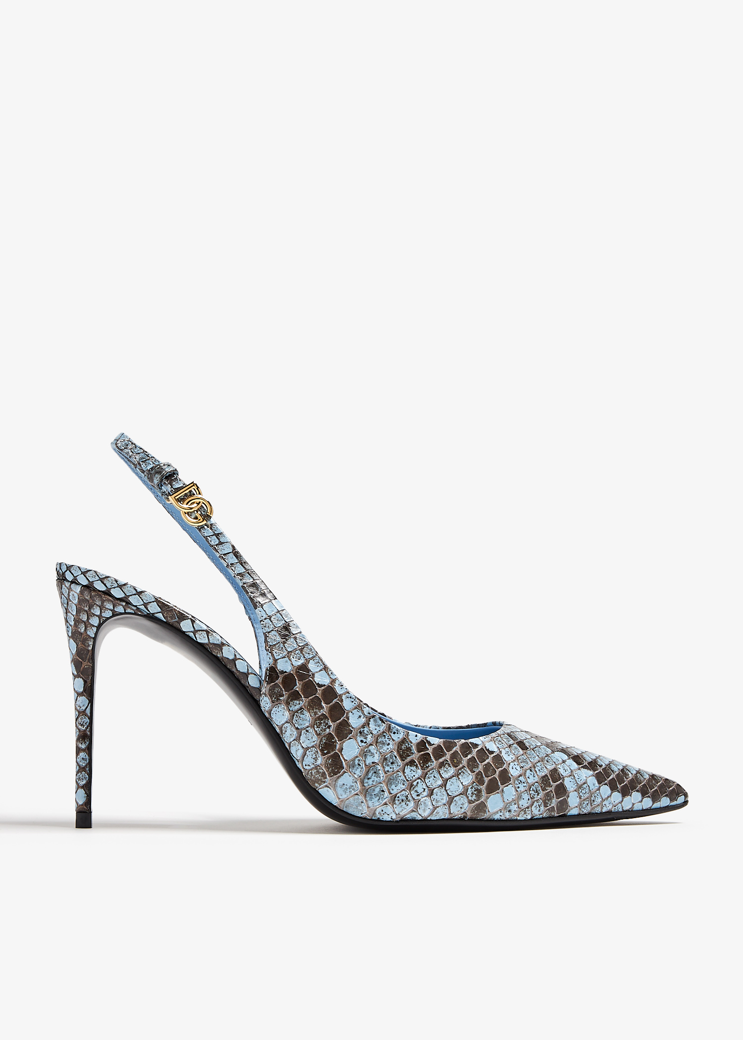 

Python skin slingback pumps, Blue