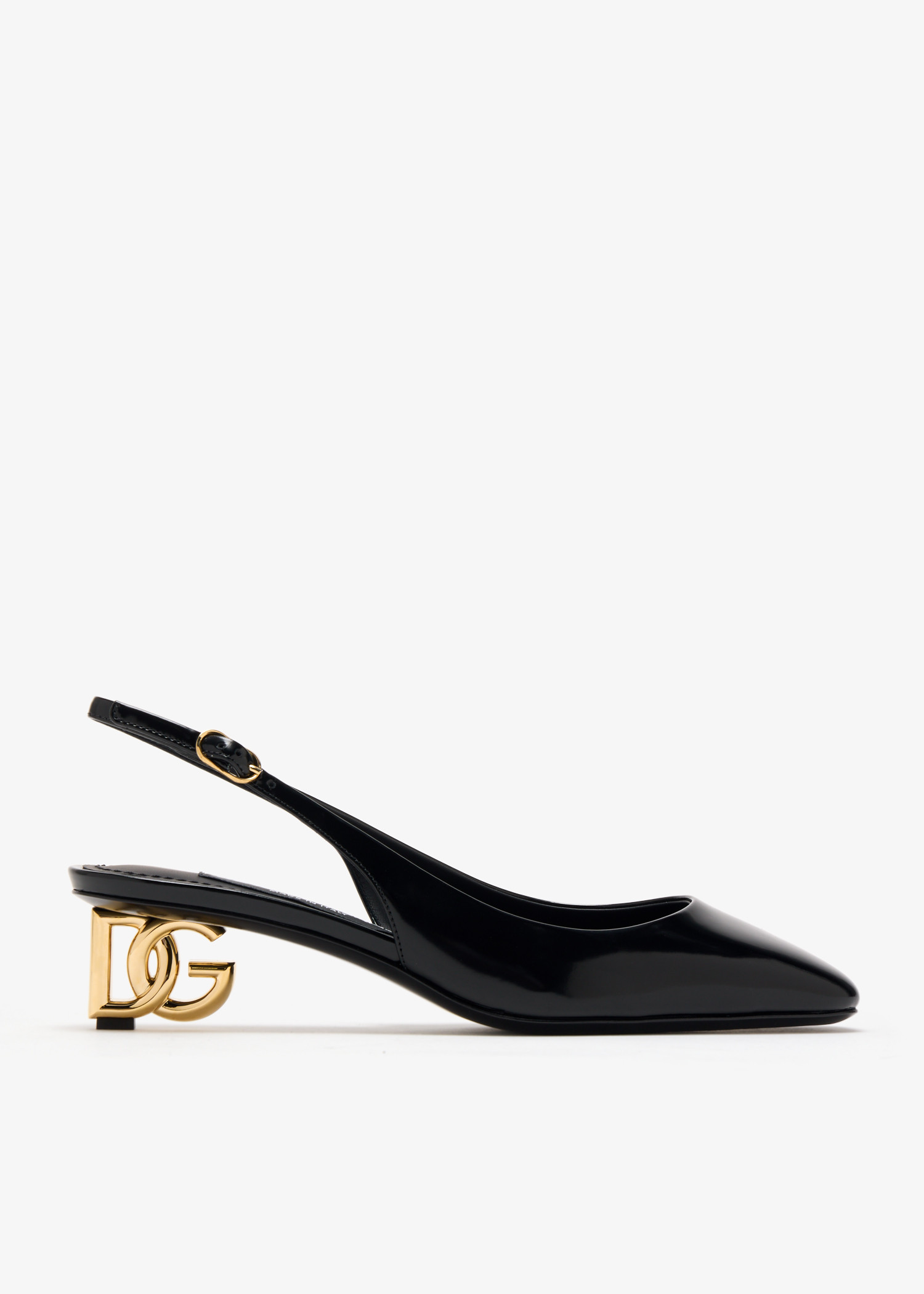 

Patent leather slingback pumps, Black