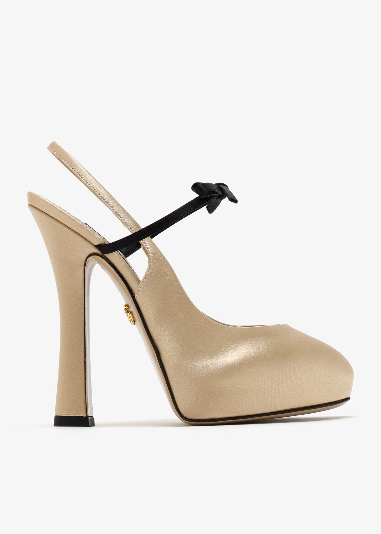 

Satin slingbacks pumps, Gold