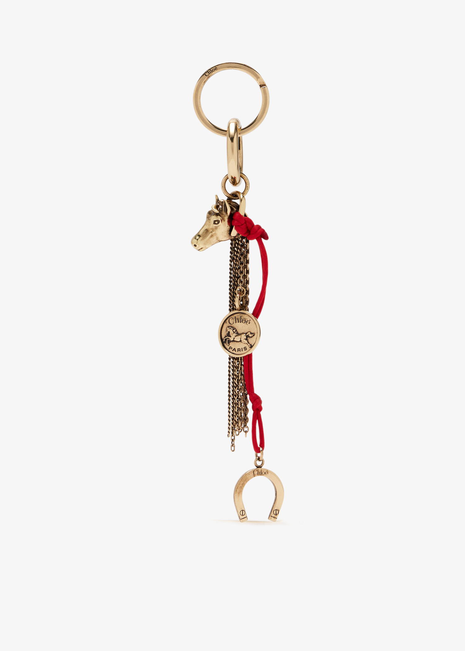 

Chain Horse bag charm, Gold