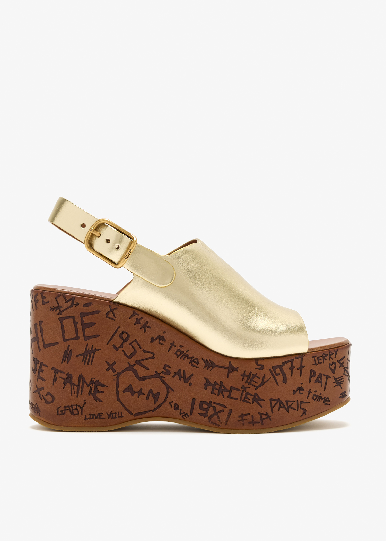 

Maxime wedge sandals, Gold