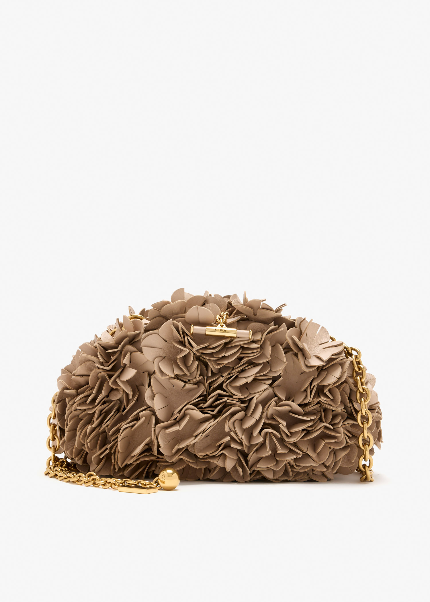

Plissé shoulder bag, Beige