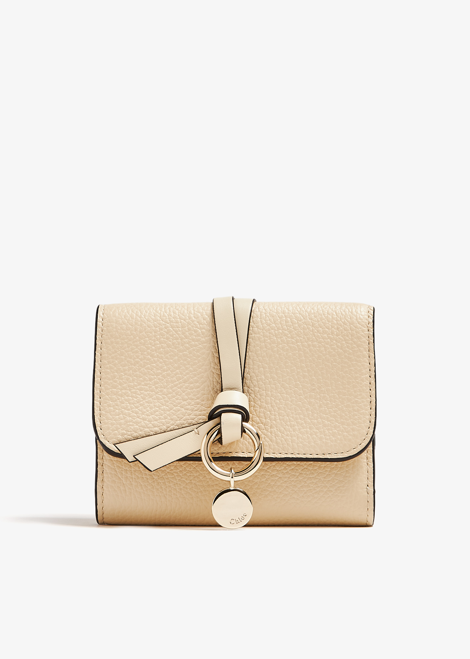 

Small Alphabet tri-fold wallet, Beige