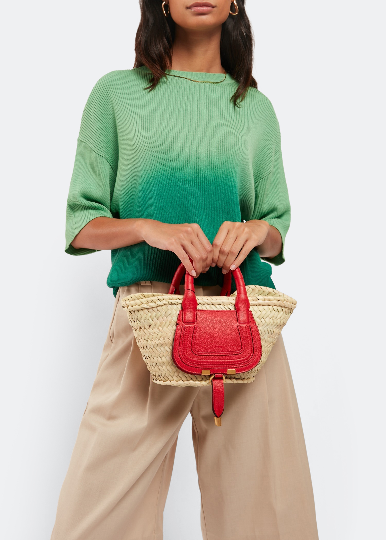 

Mini Marcie basket bag, Red