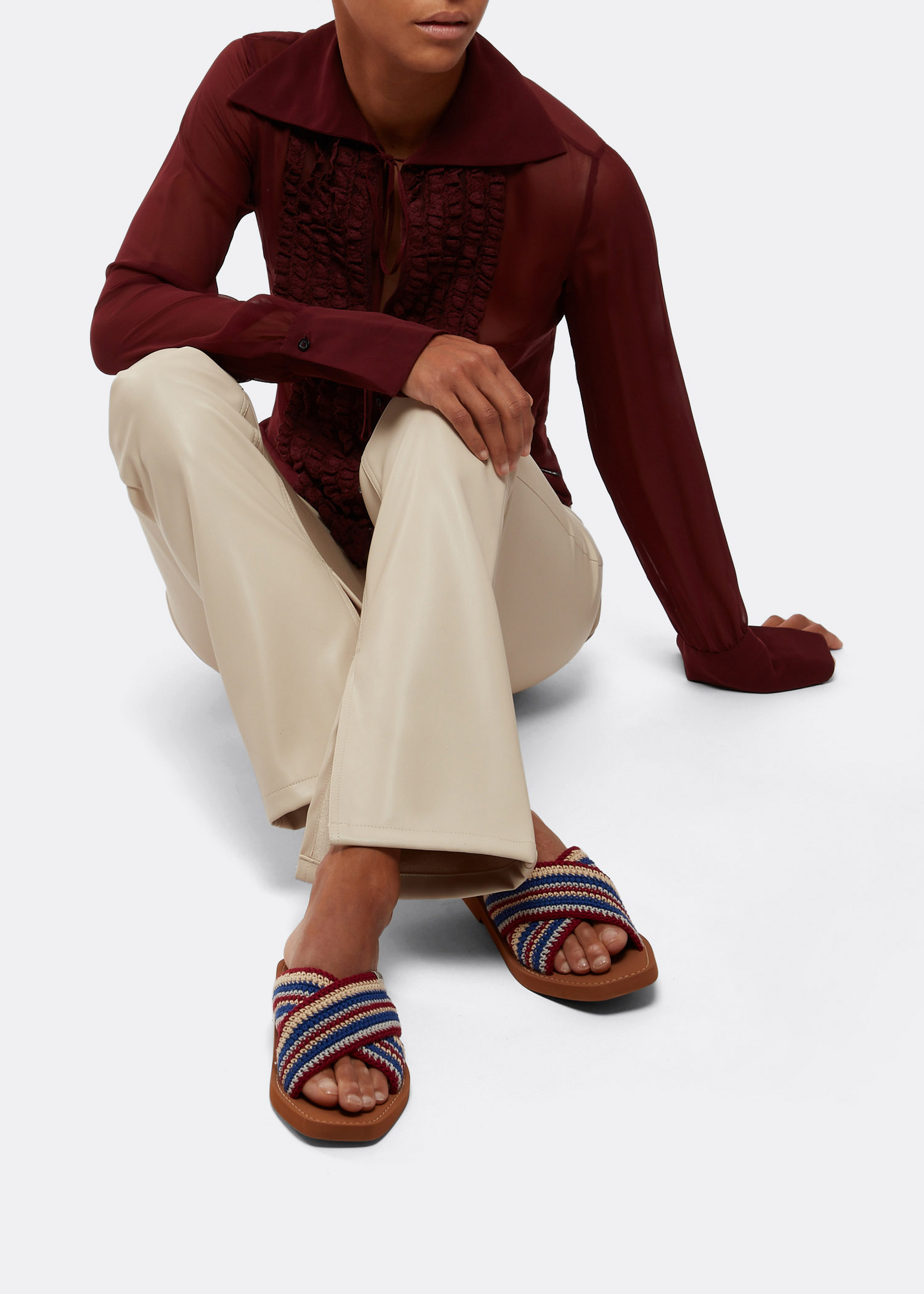

Woody crochet sandals, Multi-coloured