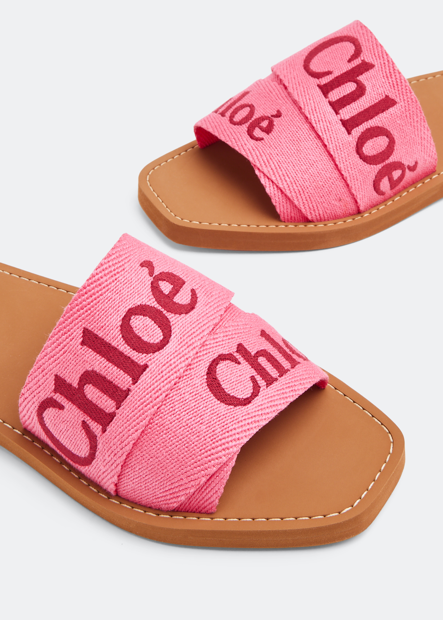 Pink chloe slides deals