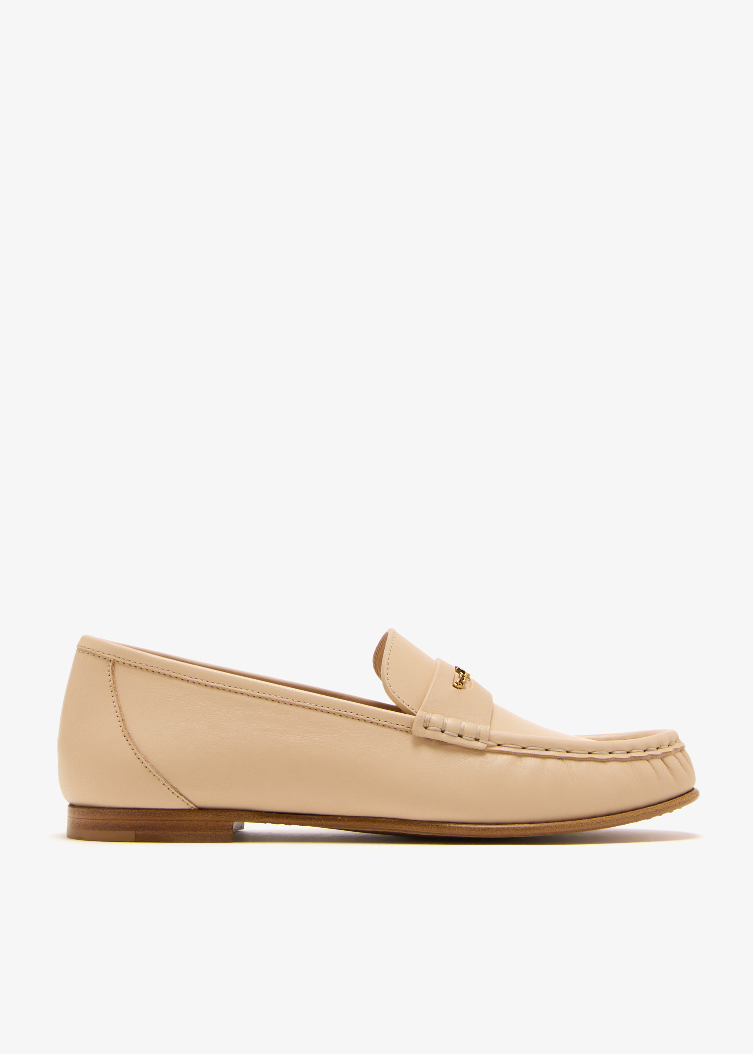 

Logo calfskin loafers, Cream