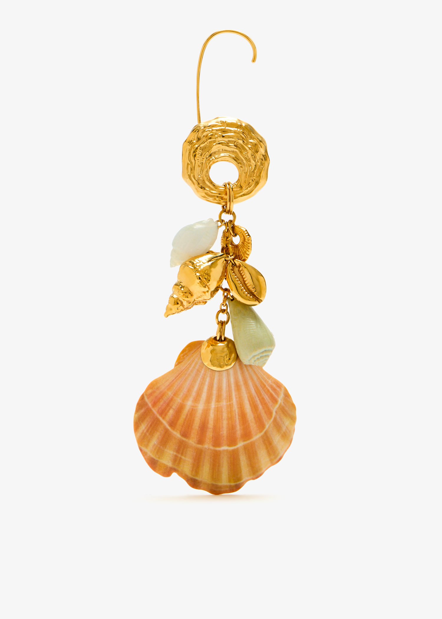 

Shells mono earring, Gold