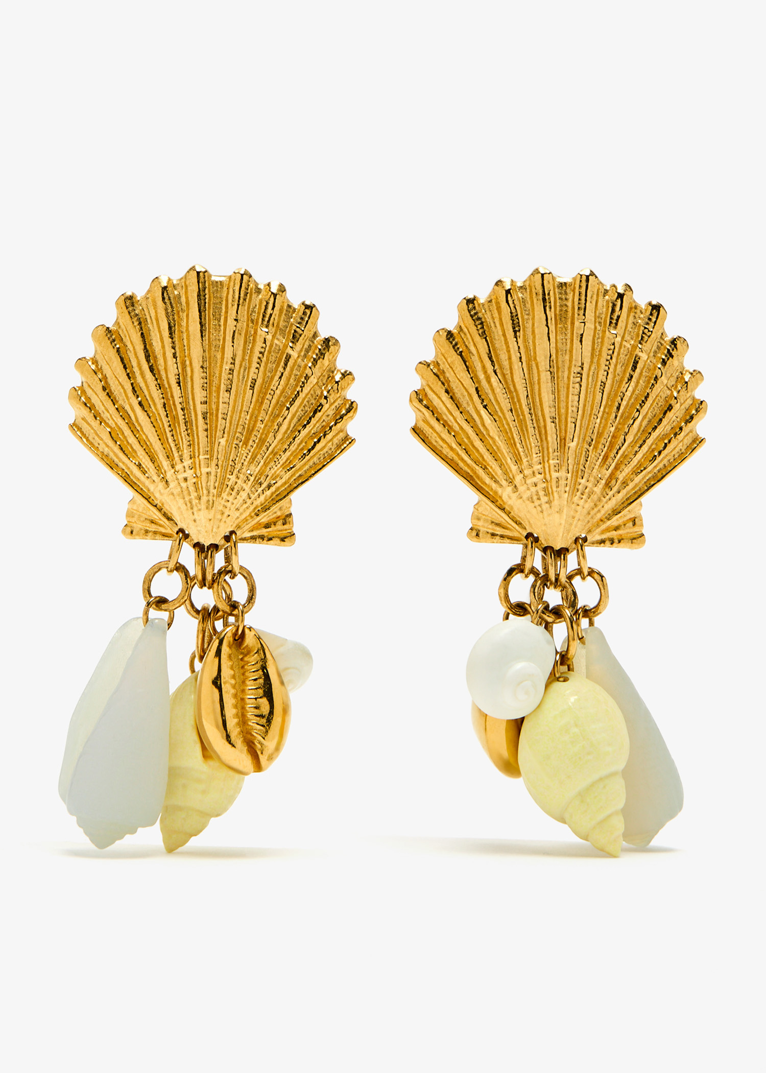 

Shell earrings, Gold