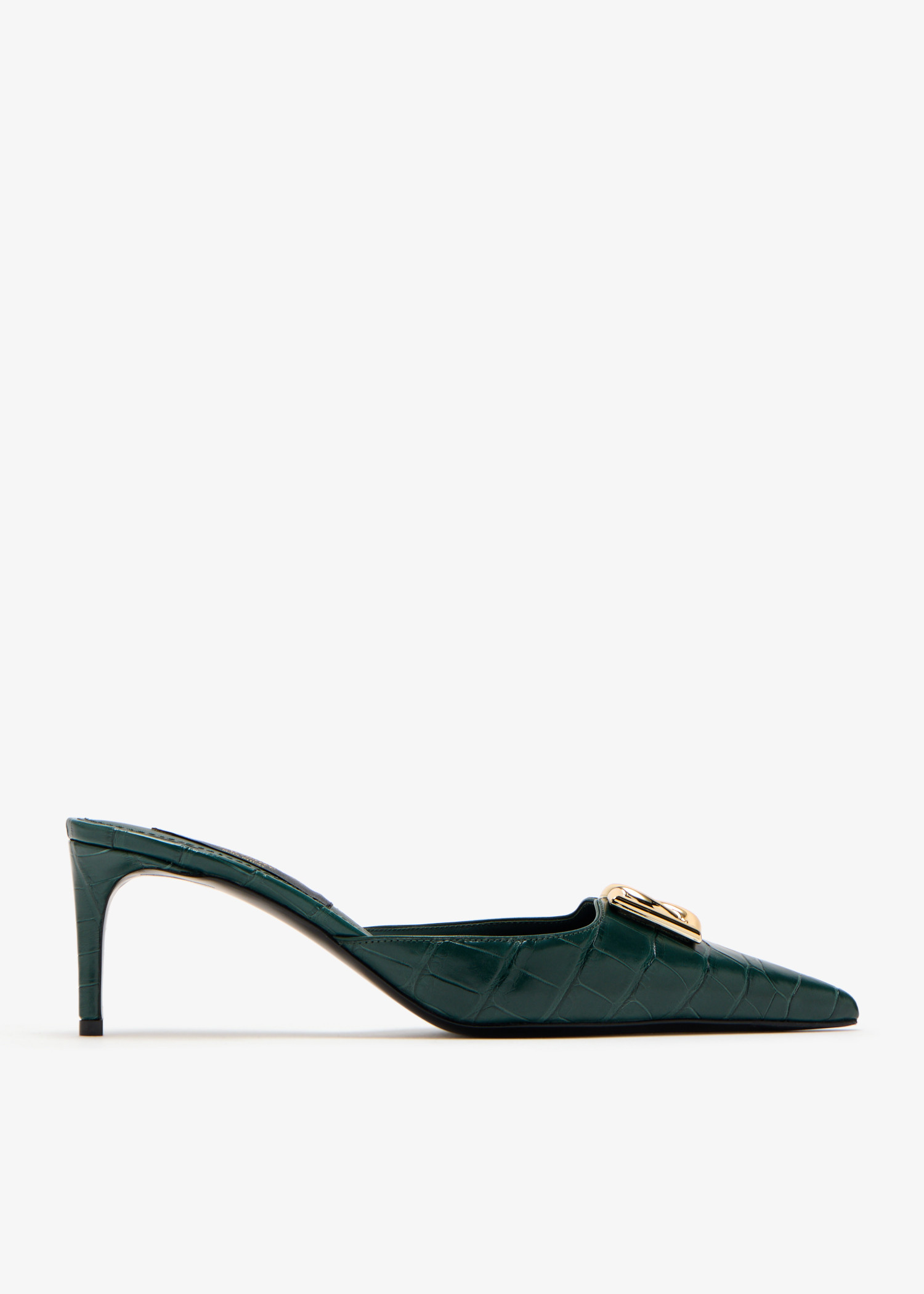 

Alligator skin mules, Green
