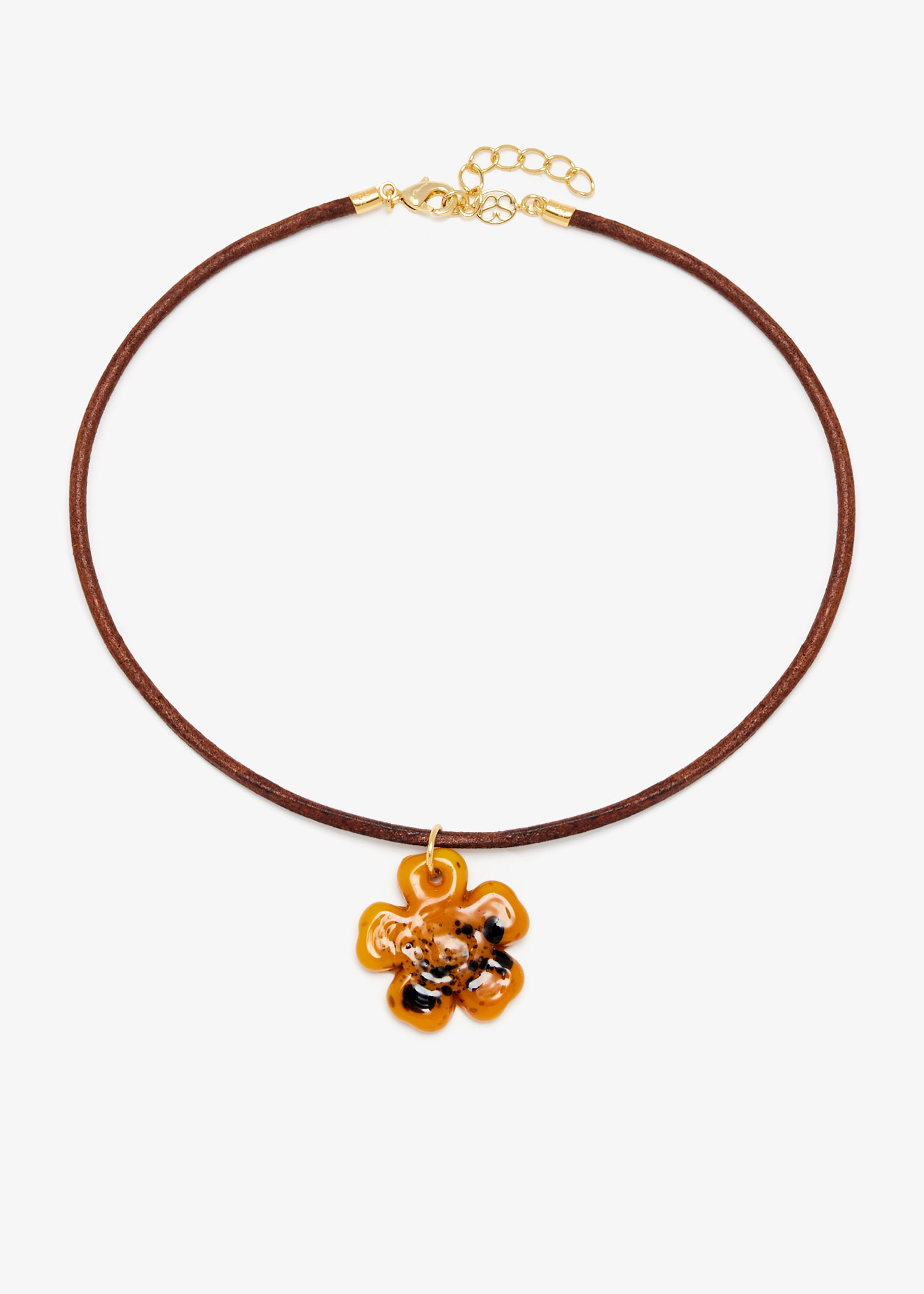 

Clover Mustard necklace, Brown