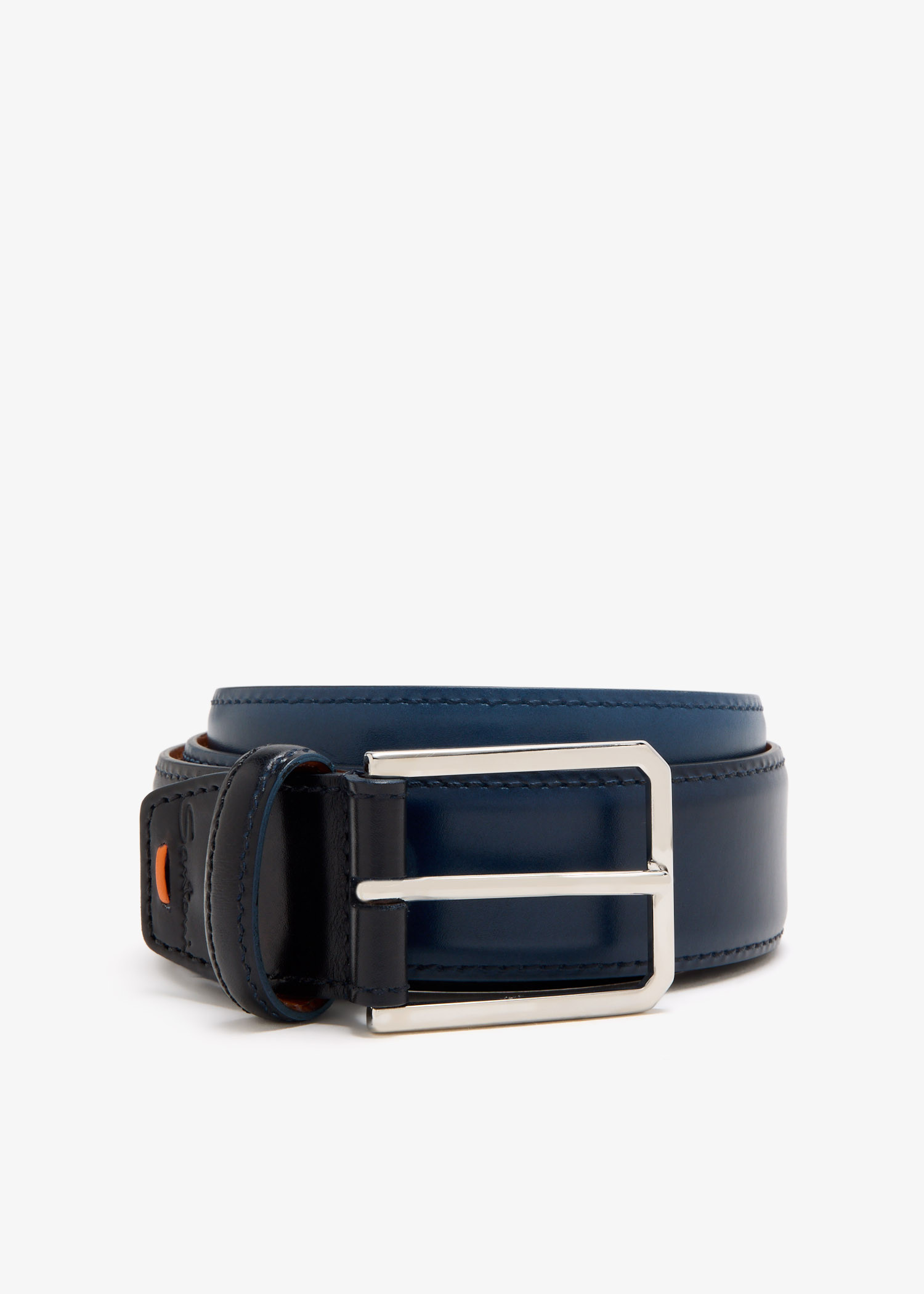 

Leather belt, Navy