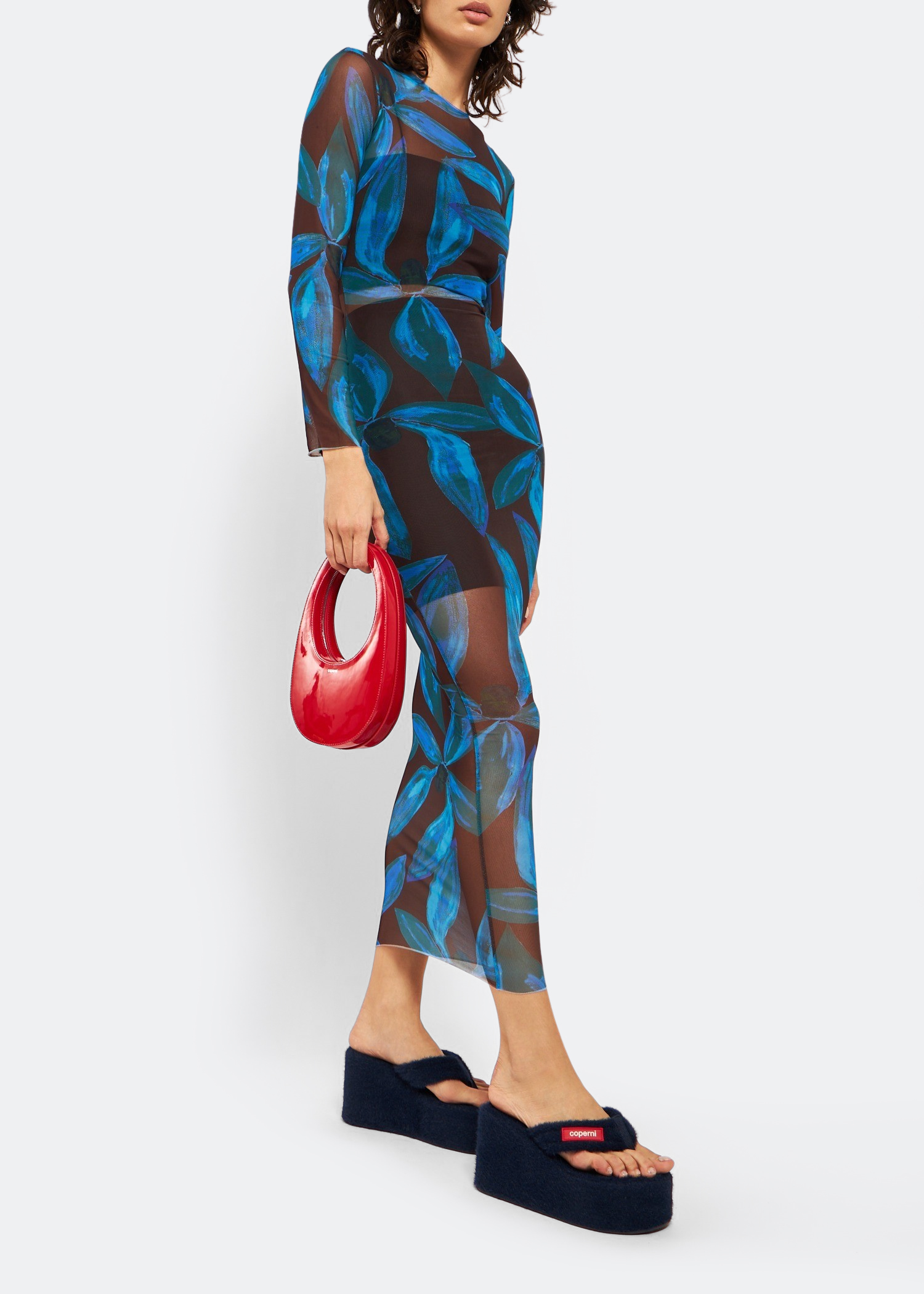 

Branded wedge sandals, Blue