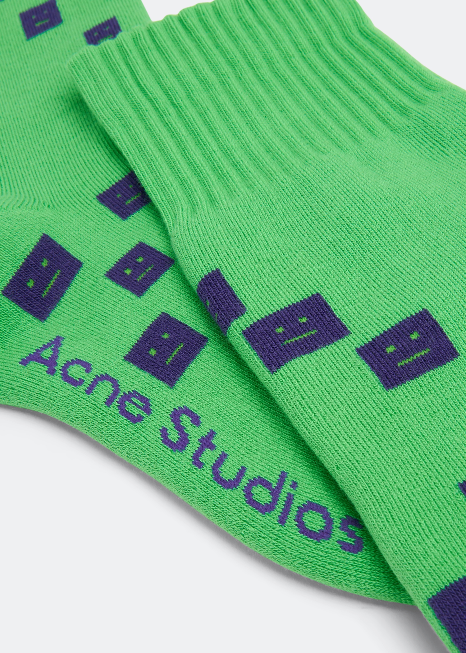 

Face logo socks, Green